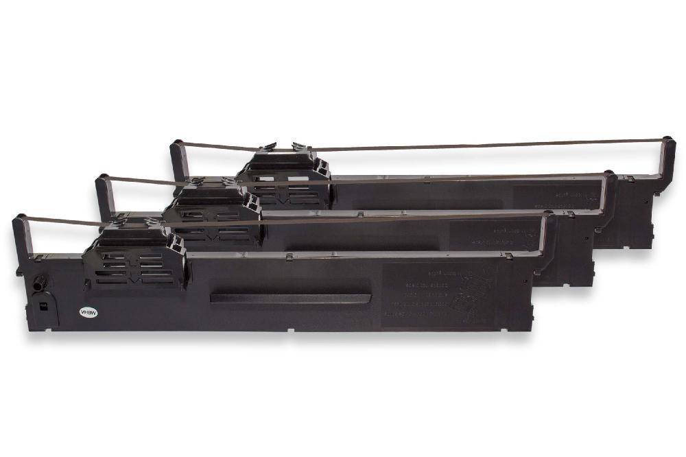 vhbw 3x Farbband Schriftband kompatibel mit Epson PLQ 20, PLQ20, PLQ 20 D, PLQ 20 CS, PLQ 20 DM Nadeldrucker, Bondrucker - Schwarz