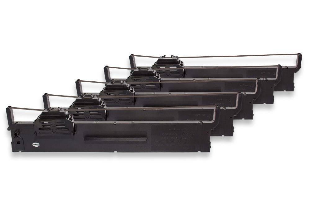 vhbw 5x Farbband Schriftband Ersatz für Epson C13S015339 für Nadeldrucker, Bondrucker - Schwarz