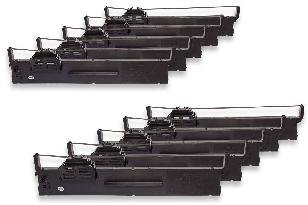 vhbw 10x Farbband Schriftband Ersatz für Epson C13S015339 für Nadeldrucker, Bondrucker - Schwarz