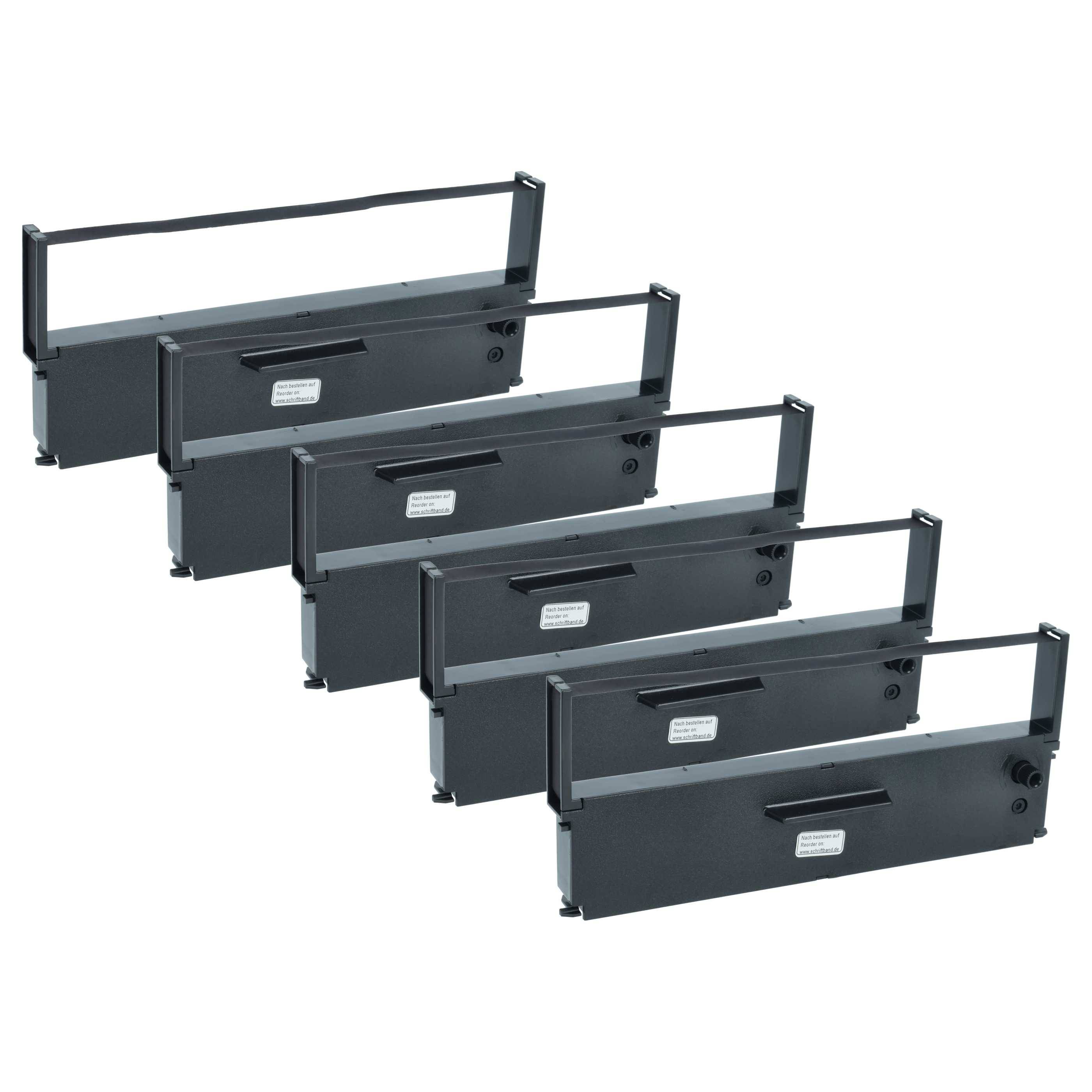 vhbw 5x Farbband Schriftband Ersatz für Epson S015231, ERC-31, C43S015231, C43S015369, ERC-31B für Nadeldrucker, Bondrucker - Schwarz