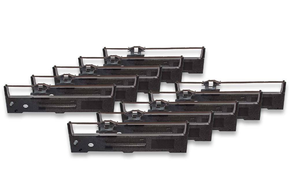 vhbw 10x Farbband Schriftband kompatibel mit Epson FX-590, FX-890, FX590, FX890, LQ-590, LQ-890, LQ590, LQ890 Nadeldrucker, Bondrucker - Schwarz