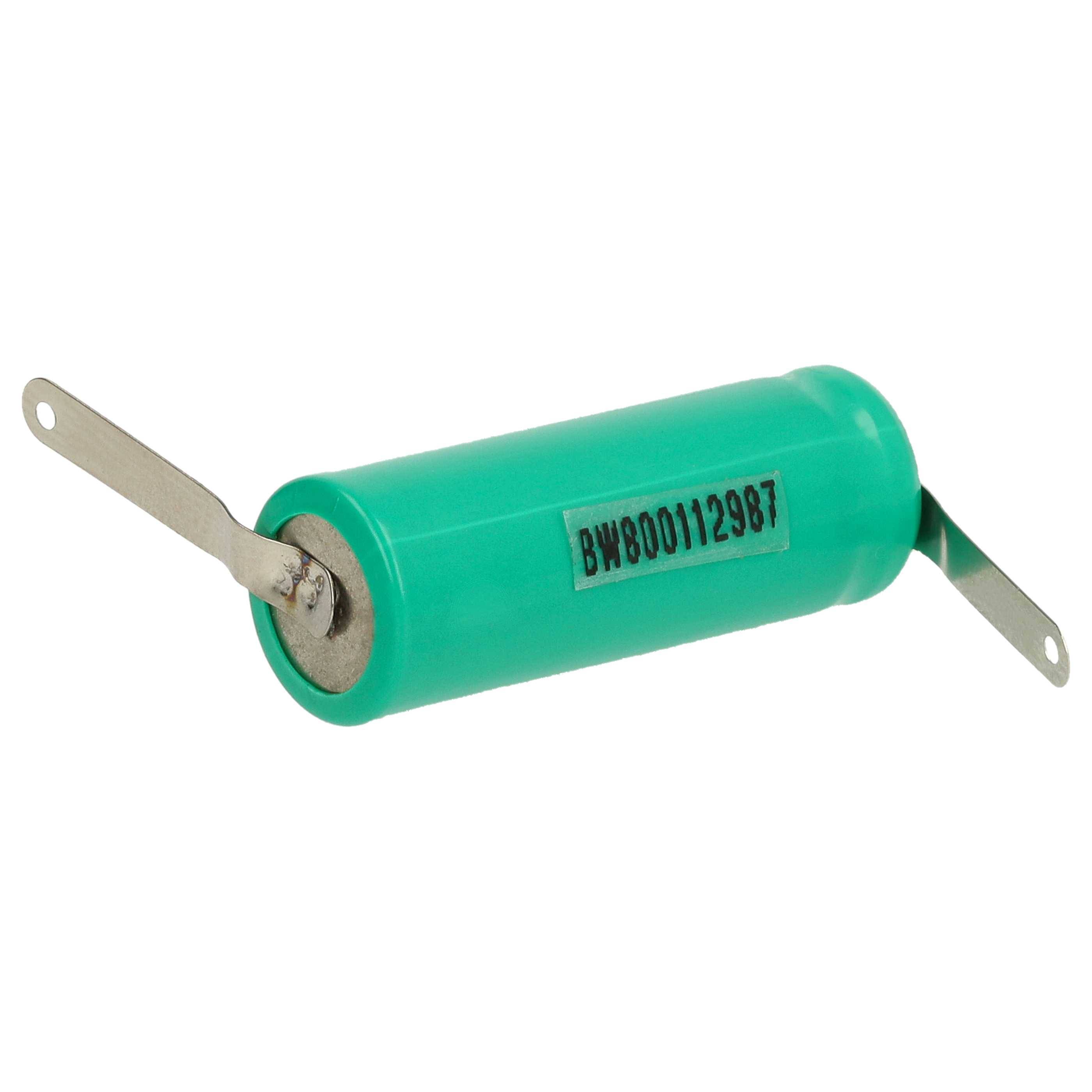 vhbw 10x Akku Ersatz für 2/3AAA für Modellbau (400mAh, 1,2V, NiMH, Grün, mit Z-Lötfahne)