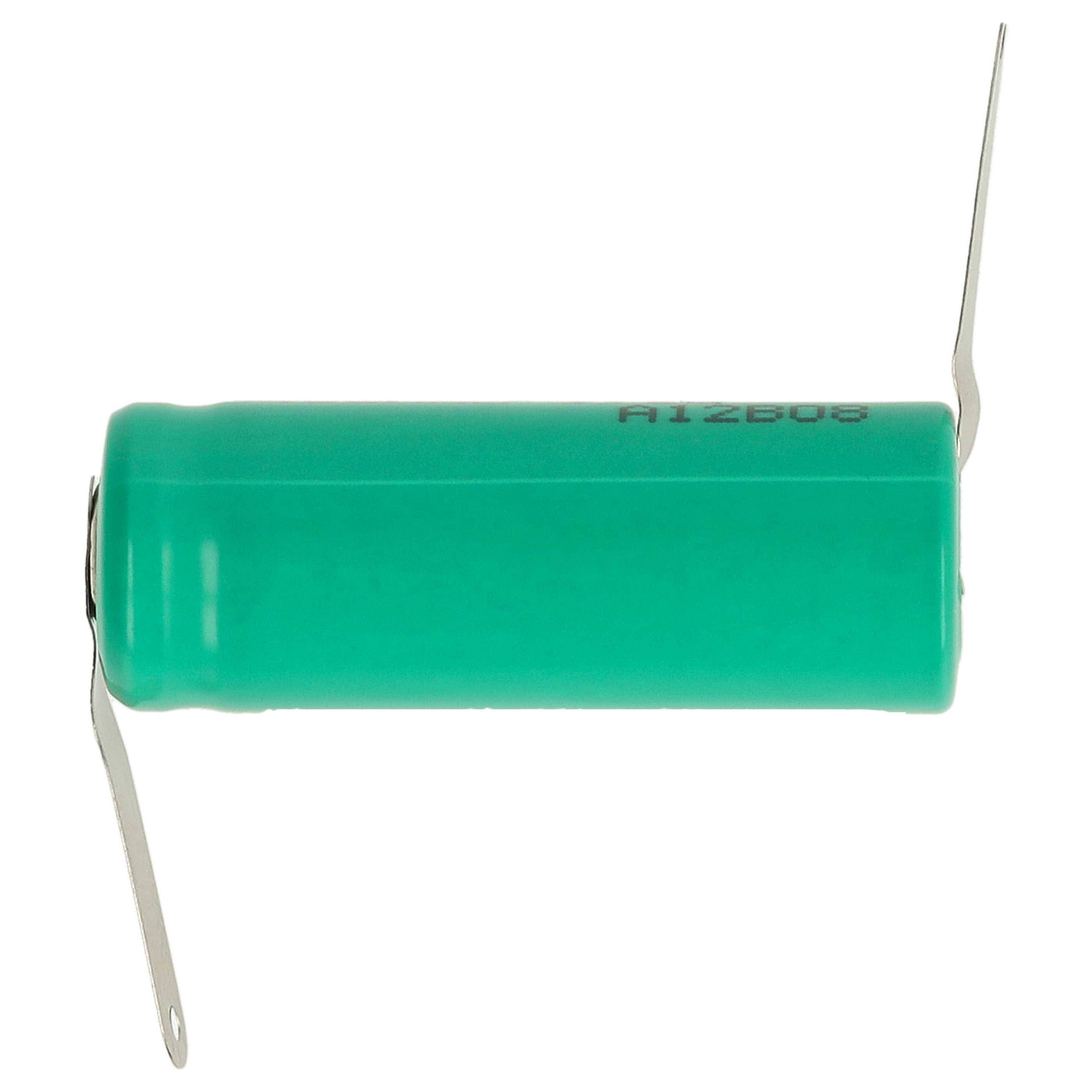 vhbw 10x Akku Ersatz für 2/3AAA für Modellbau (400mAh, 1,2V, NiMH, Grün, mit Z-Lötfahne)