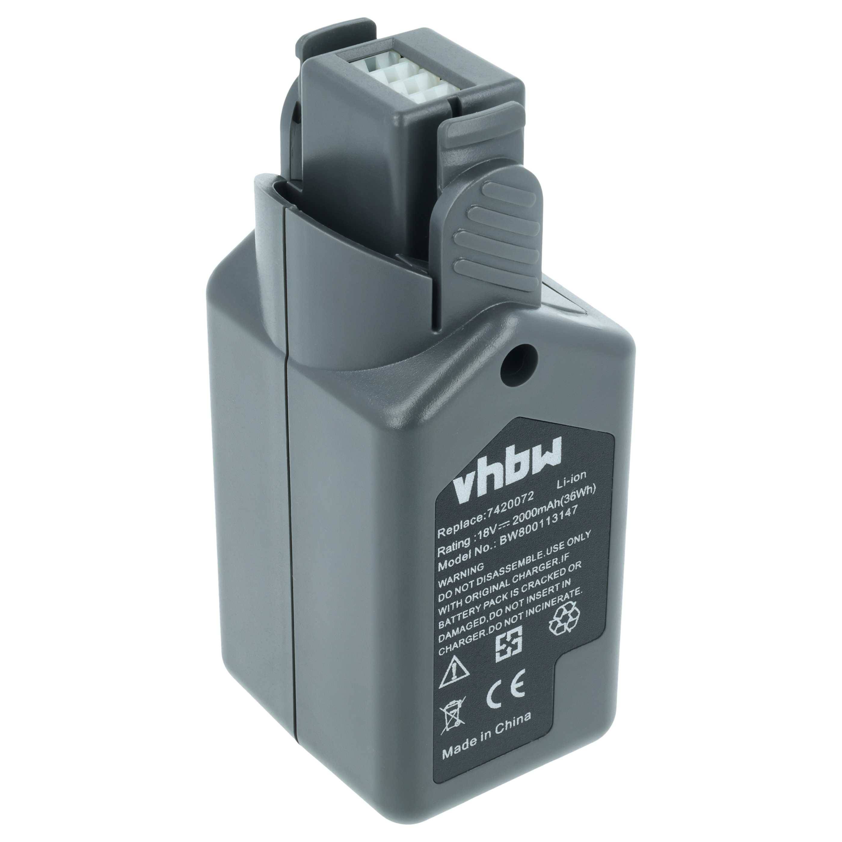 vhbw Akku Ersatz für Wolf Garten 7420072 | 7420090, Li-Ion Power-Pack 3 für Rasentrimmer Elektrosense (2000mAh, 18V, Li-Ion)