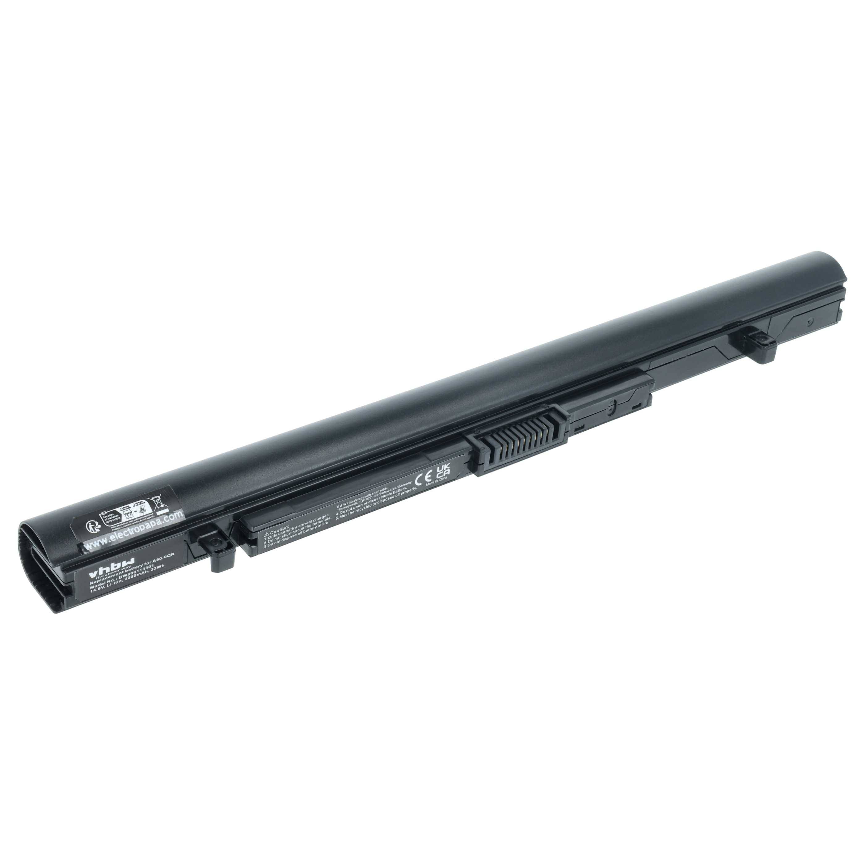 vhbw Akku kompatibel mit Toshiba Tecra A50-C-1FW, A50-C-1G1, A50-C-1H1, A50-C-1H7, A50-C-1K1 Notebook (2200 mAh, 14,8 V, Li-Ion)