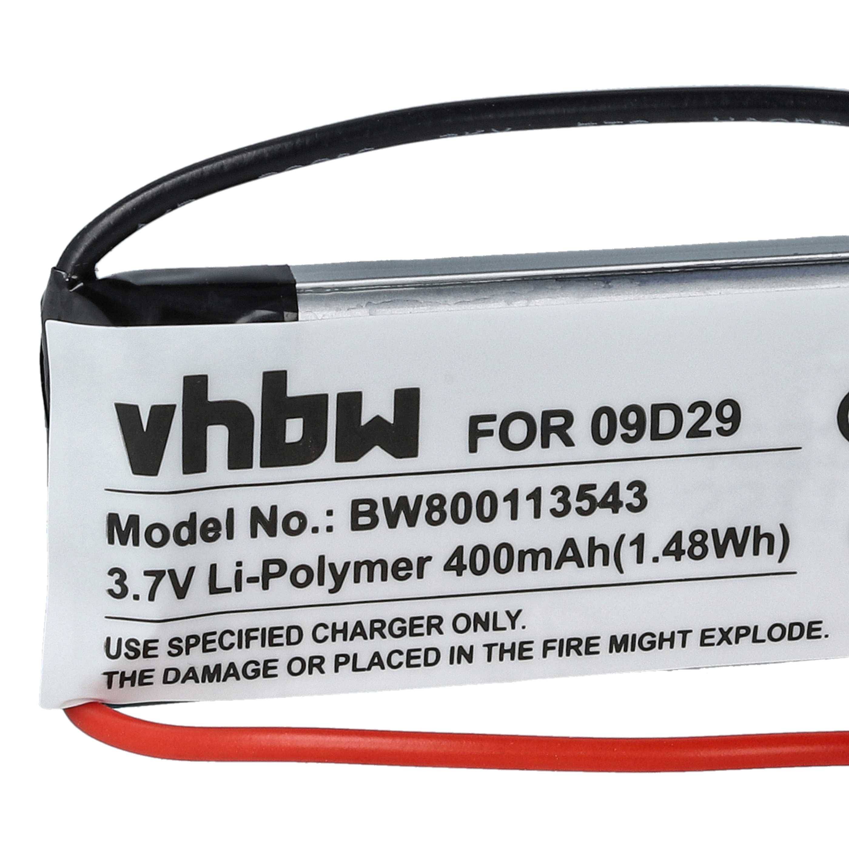 vhbw 2x Akku Ersatz für 09D29, H452050, BAT00008 für GPS Navigation Navi (400 mAh, 3,7 V, Li-Polymer)
