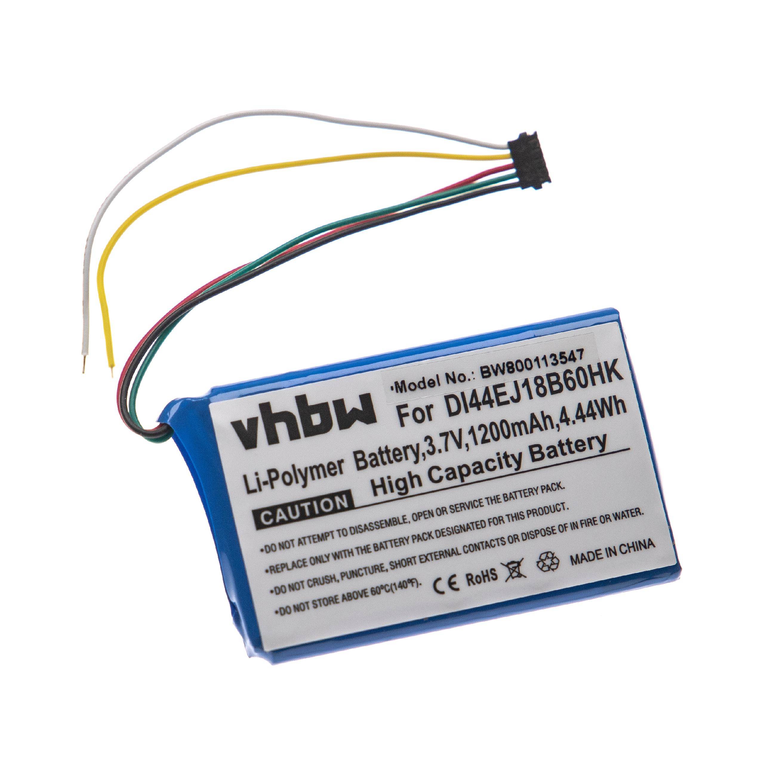 vhbw Akku kompatibel mit Garmin Approach G8 GPS Navigation Navi (1200 mAh, 3,7 V, Li-Polymer)