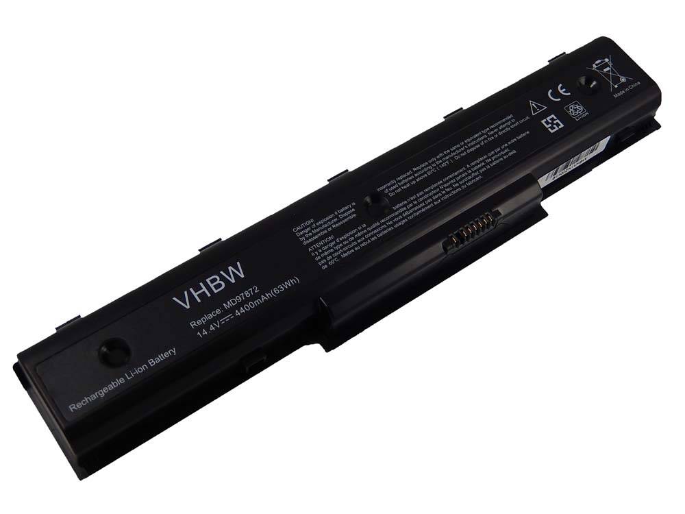 vhbw Akku kompatibel mit Medion MD98921, MD98970, MD97872, MD97938, MD9868, MD98770, MD98920 Notebook (4400 mAh, 14,4 V, Li-Ion)