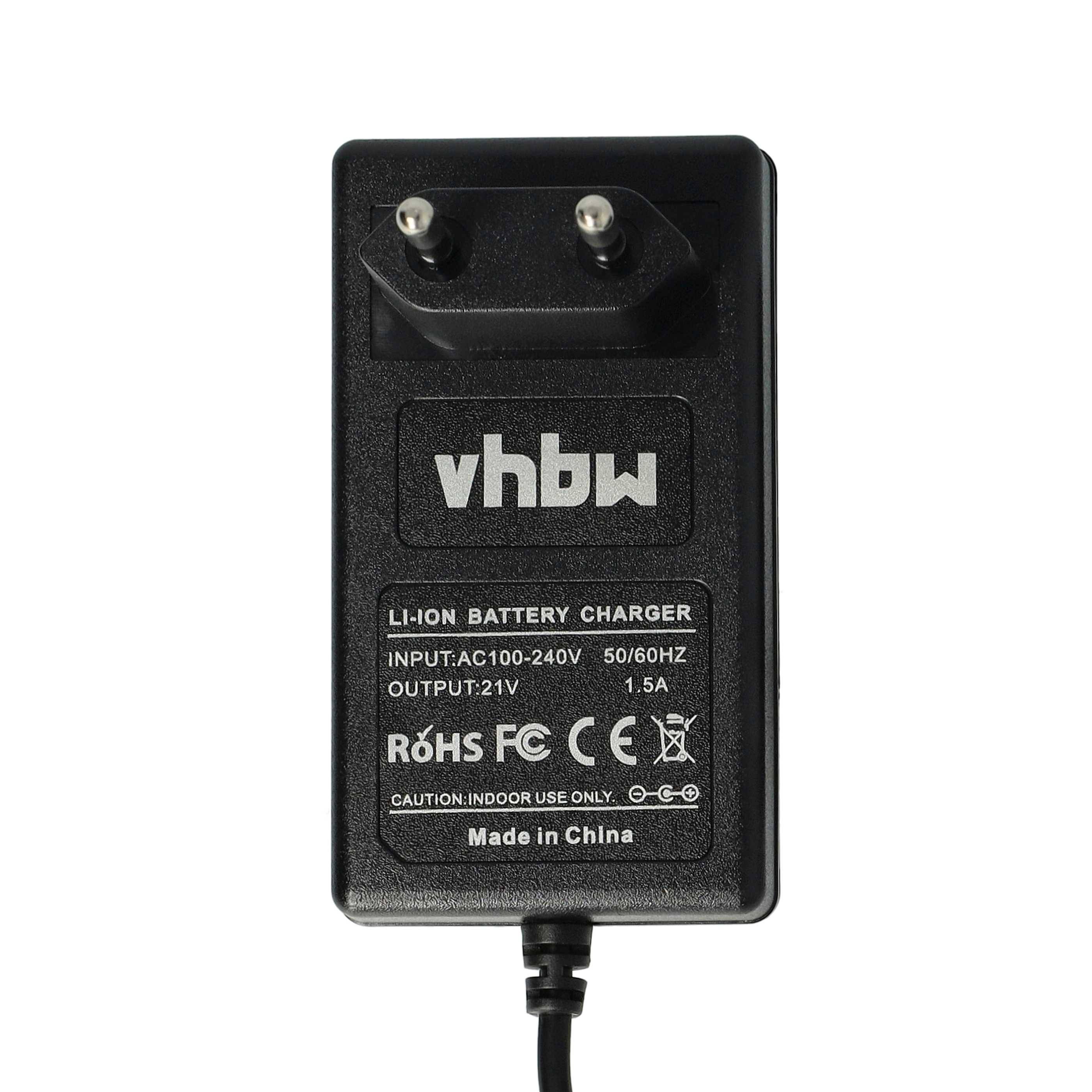 vhbw Ladegerät kompatibel mit AEG BUS 18 | BUS 18 X, BSB 18 G, BSB 18 STX, BSB 18 LI, BST 18X, BSS 18C Werkzeug Li-Ion-Akkus, 18-21V