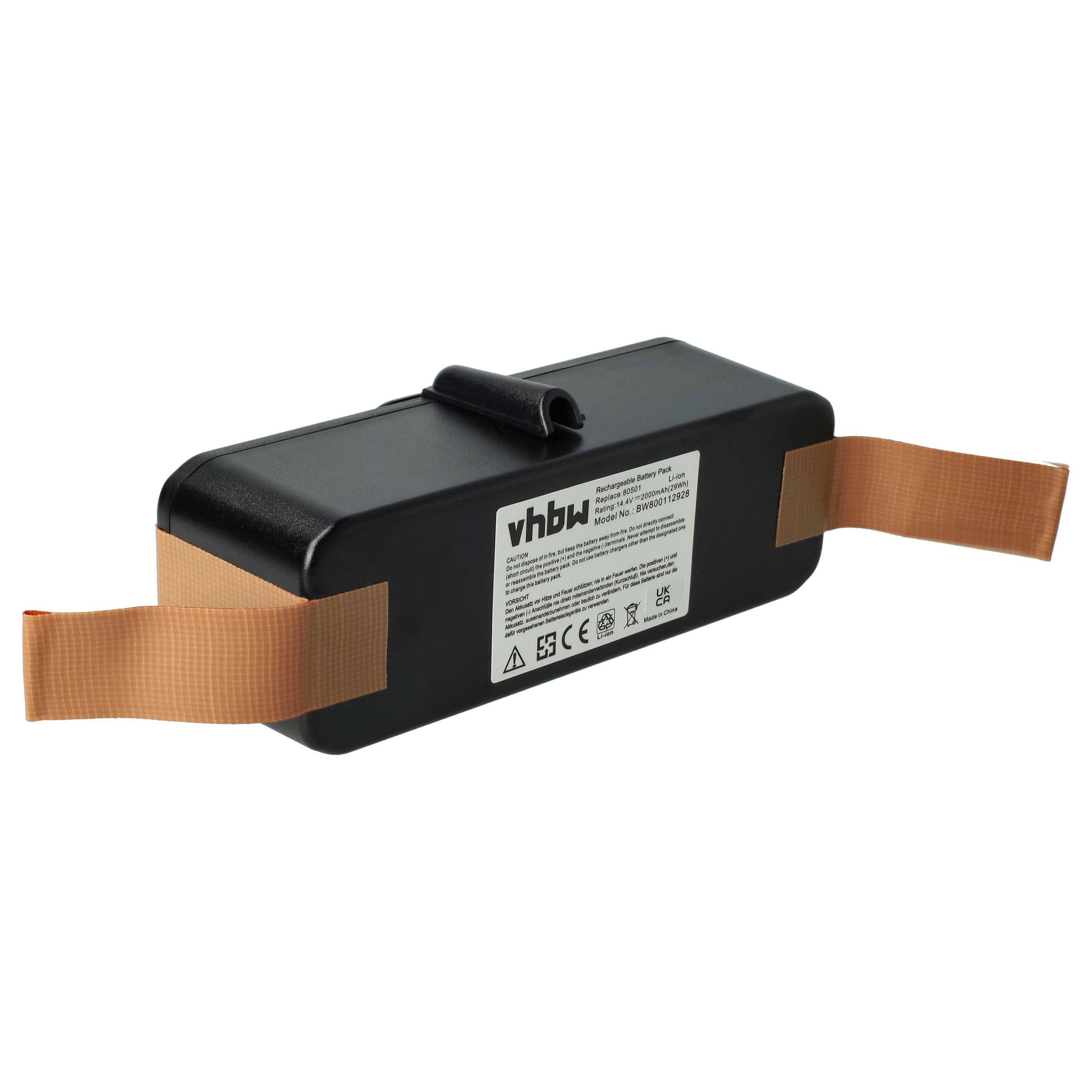vhbw Akku Ersatzakku Li-Ion 2000mAh kompatibel mit iRobot Roomba aus 500 | 600, 700, 800, 900 Series (14.4V)