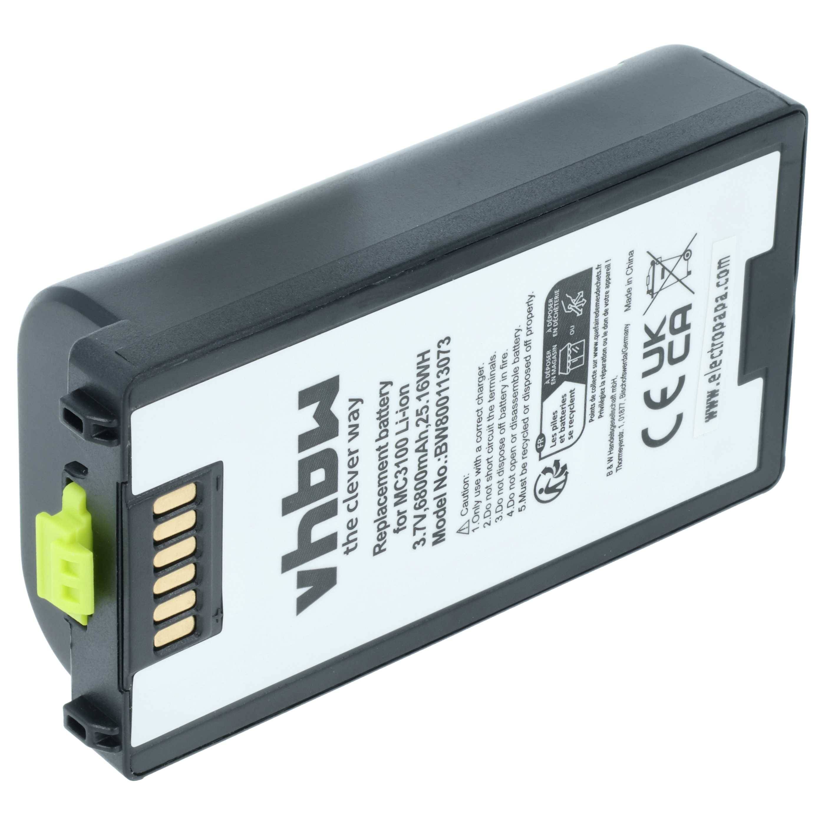 vhbw Akku kompatibel mit Symbol MC3190, MC3100, MC3190G, MC3190-G13H02E0, MC3190-GL4H04E0A Barcodescanner POS (6800 mAh, 3,7 V, Li-Ion)