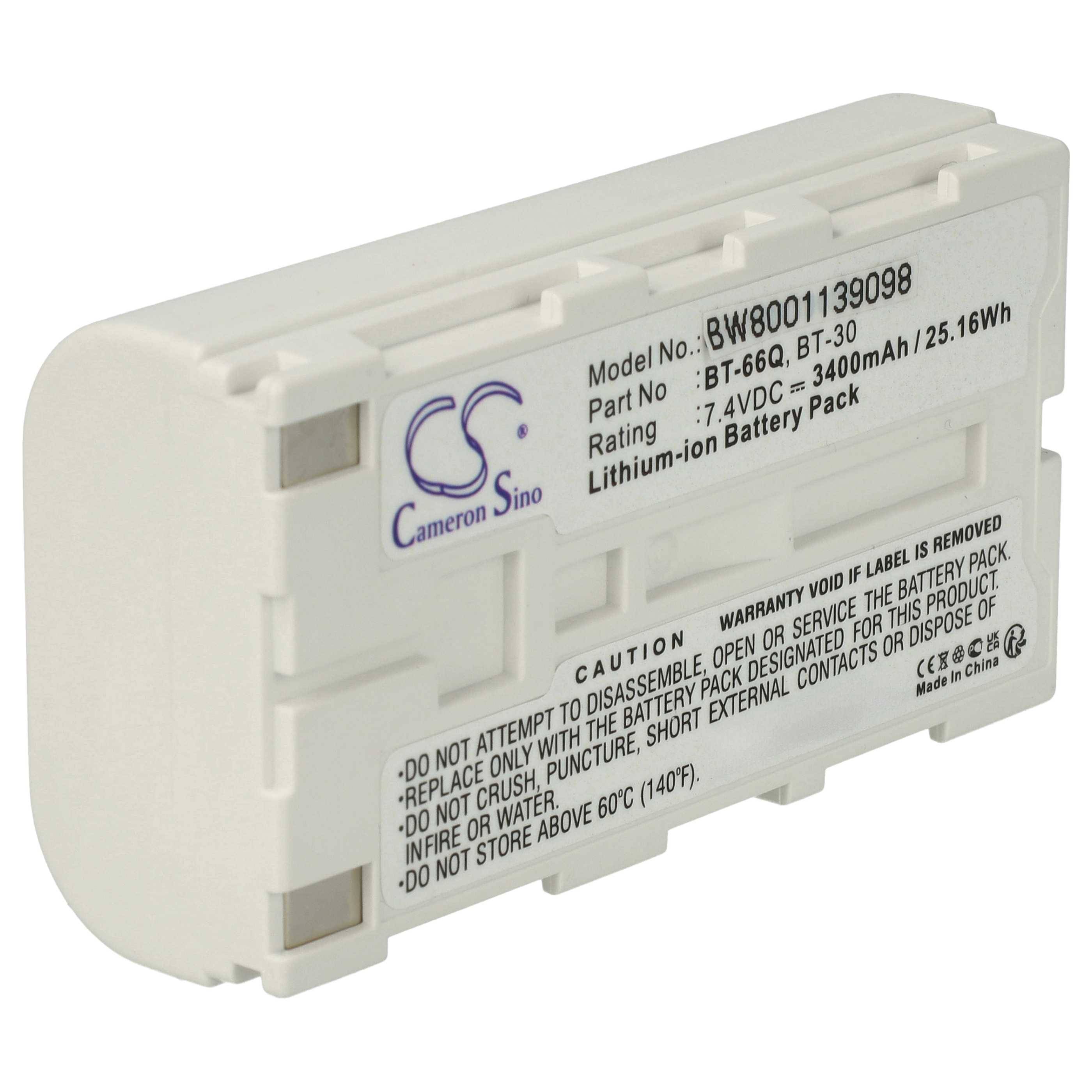 vhbw Akku kompatibel mit Topcon Field Controller FC-2000, FC-2200, FC-2500, FC2000, GMS-2 Messgerät (3400 mAh, 7,4 V, Li-Ion)