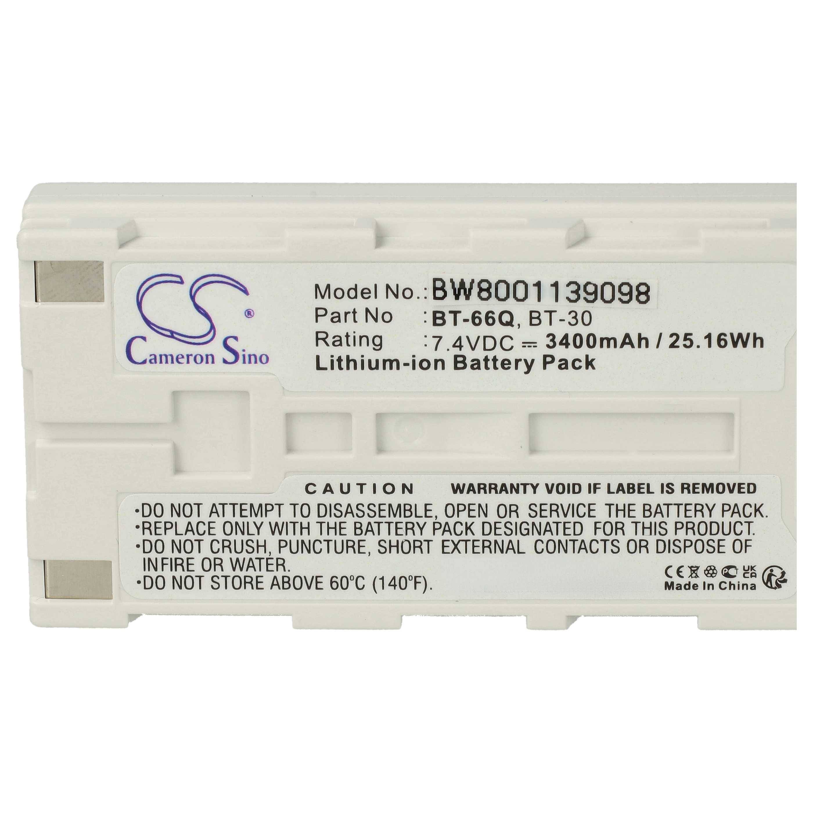 vhbw Akku kompatibel mit Sokkia Data Collector SHC2500, SHC250 Messgerät (3400 mAh, 7,4 V, Li-Ion)