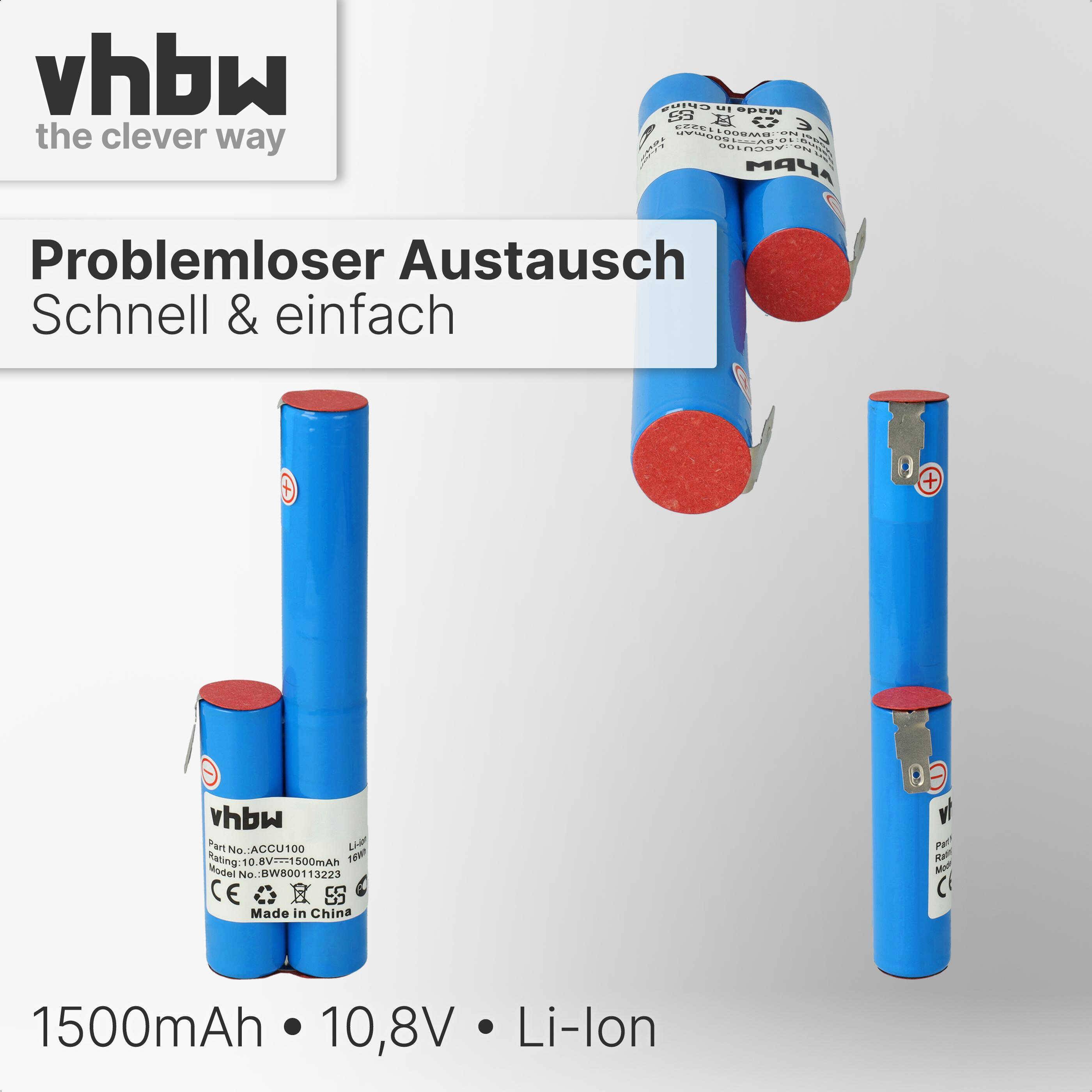 vhbw Akku Ersatz für 200787, 40773 GEW 23/07, 08830-00.640.00, 08804-00.640.00 für Rasenmäher (1500mAh, 10,8V, Li-Ion)
