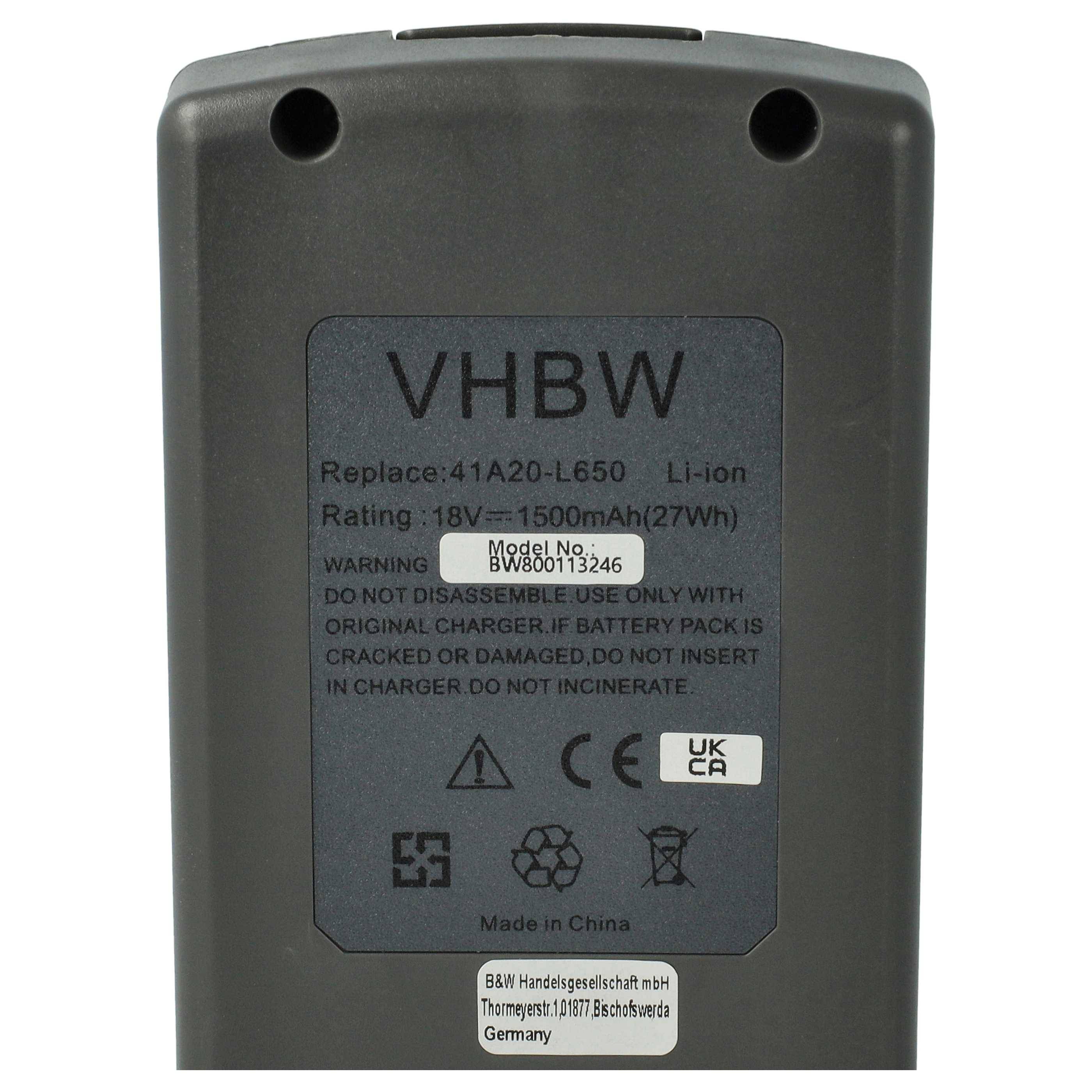 vhbw Akku kompatibel mit Wolf Garten PSA 700 Hochentaster Werkzeug (1500 mAh, Li-Ion, 18 V)