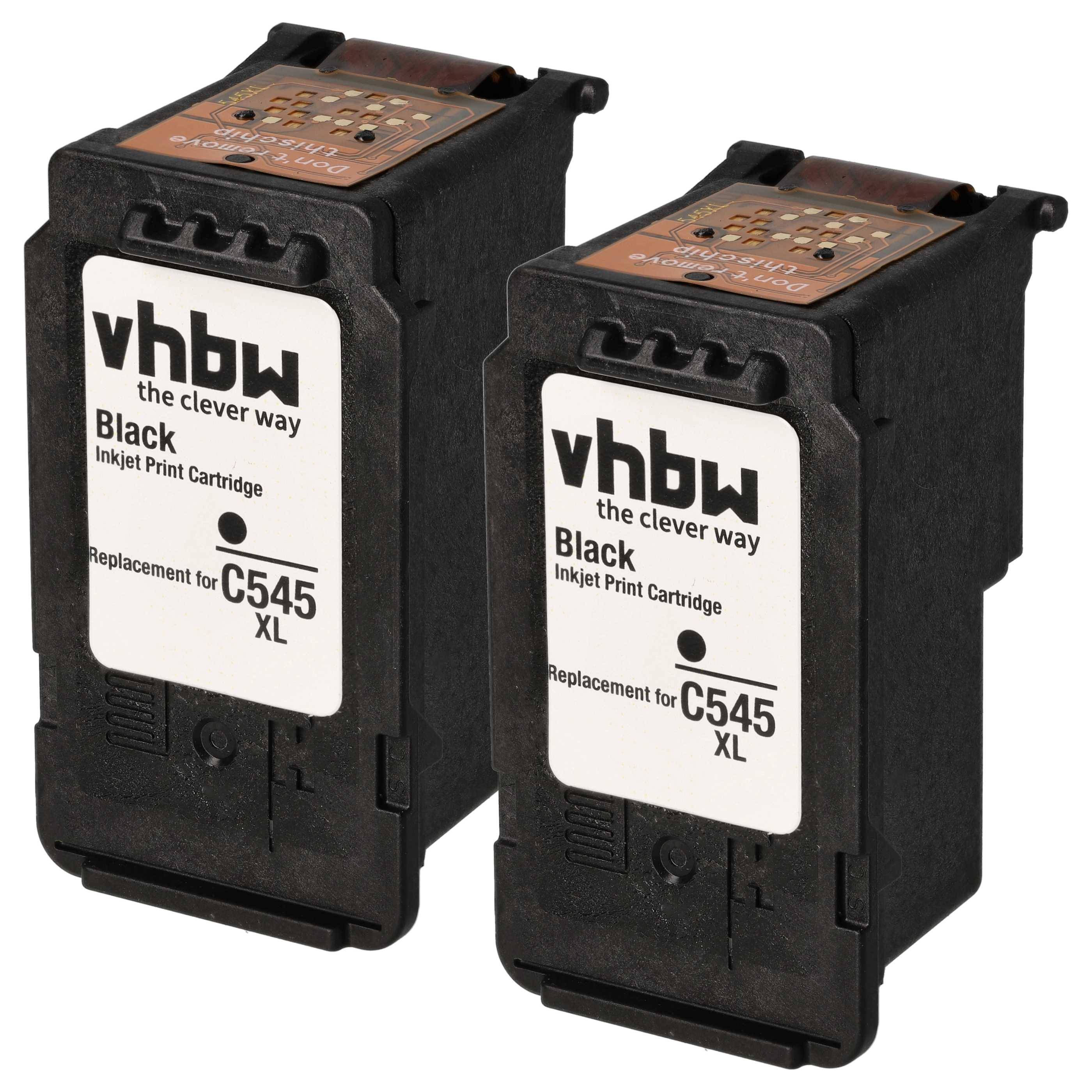vhbw 2x Tintenpatronen kompatibel mit Canon Pixma MG2550, MG2555, MG-2550, MG2455, MG-2455, MG2540, MG2900 Drucker - Schwarz (Wiederaufgefüllt)