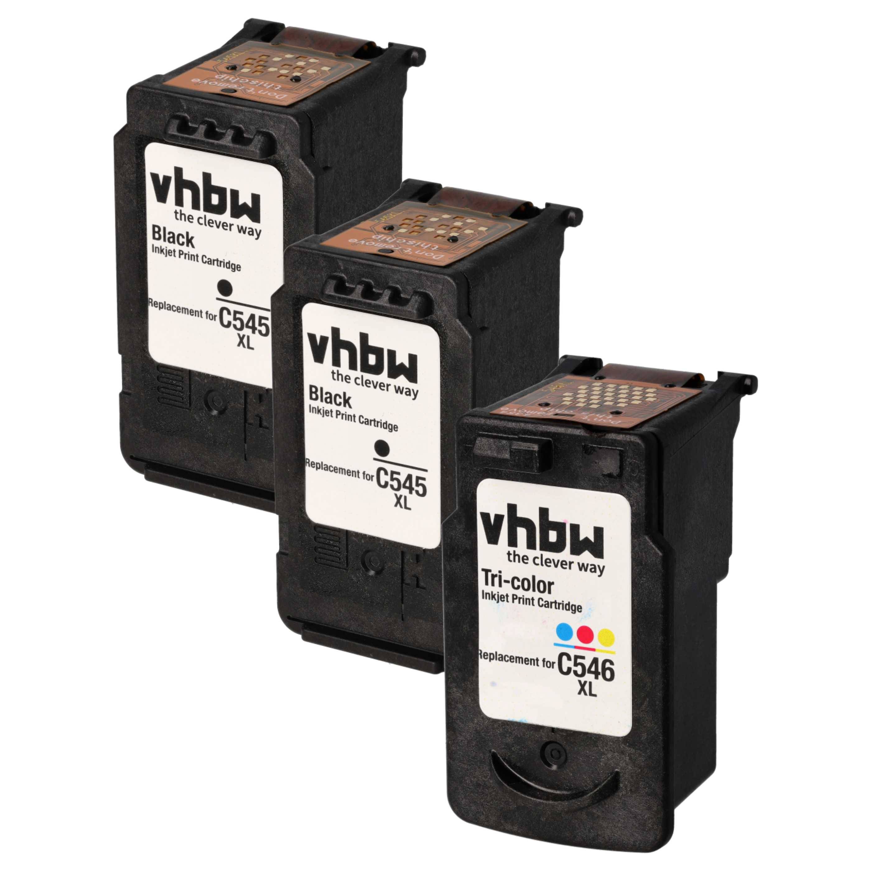 vhbw 3x Tintenpatronen kompatibel mit Canon Pixma MG2400 | MG2450, MG2455, IP-2850, IP2850, MG-2450, MG-2455, MG2440, IP2820 Drucke