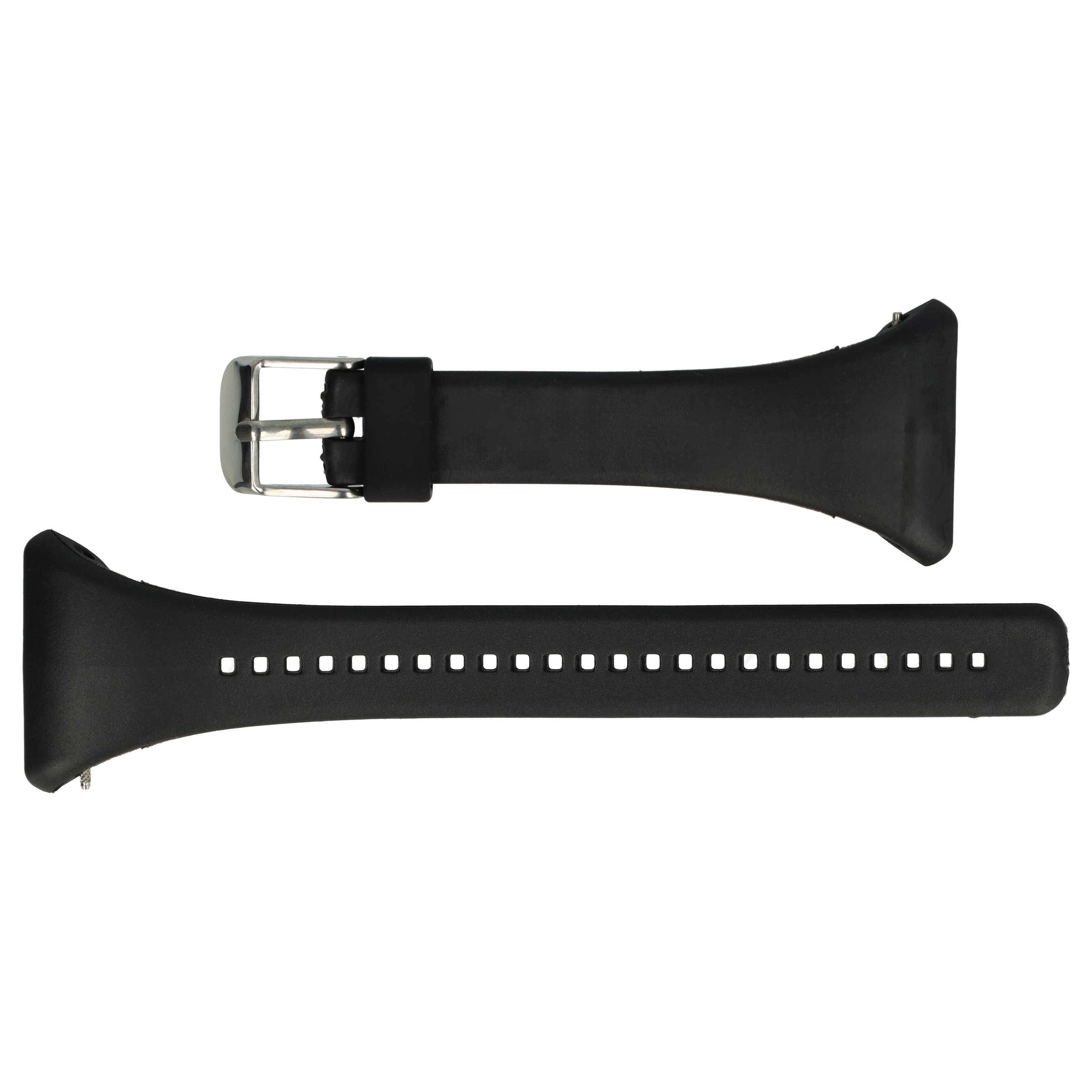 vhbw TPE Ersatz L Armband kompatibel mit Polar FT7m, FT4m, FT4f, FT7, FT4 Fitnessuhr, Smartwatch - 11,5cm + 8,5 cm schwarz
