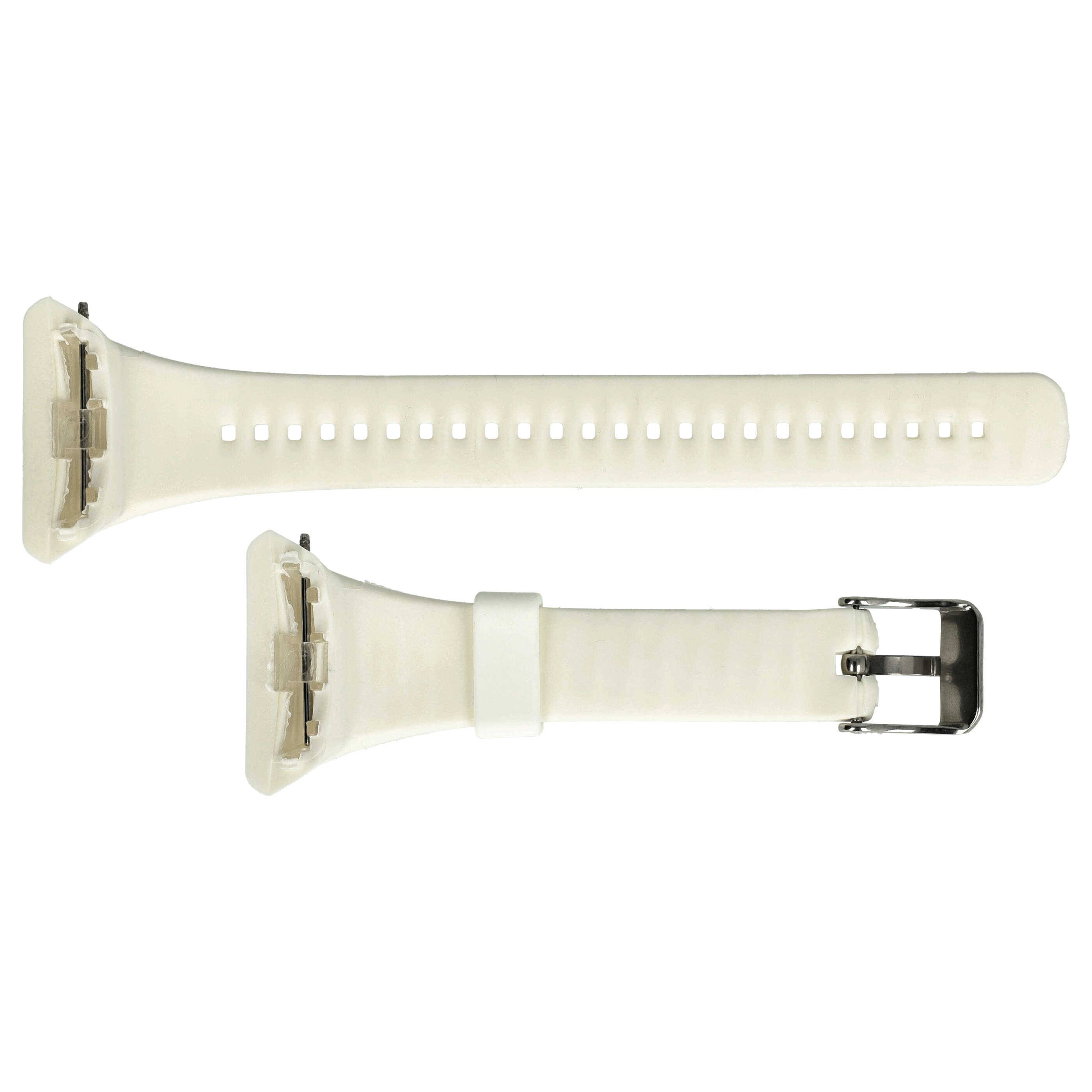 vhbw TPE Ersatz Armband L kompatibel mit Polar FT4, FT4f, FT4m, FT7, FT7m Fitnessuhr, Smartwatch - 11.5cm + 8.5 cm weiß