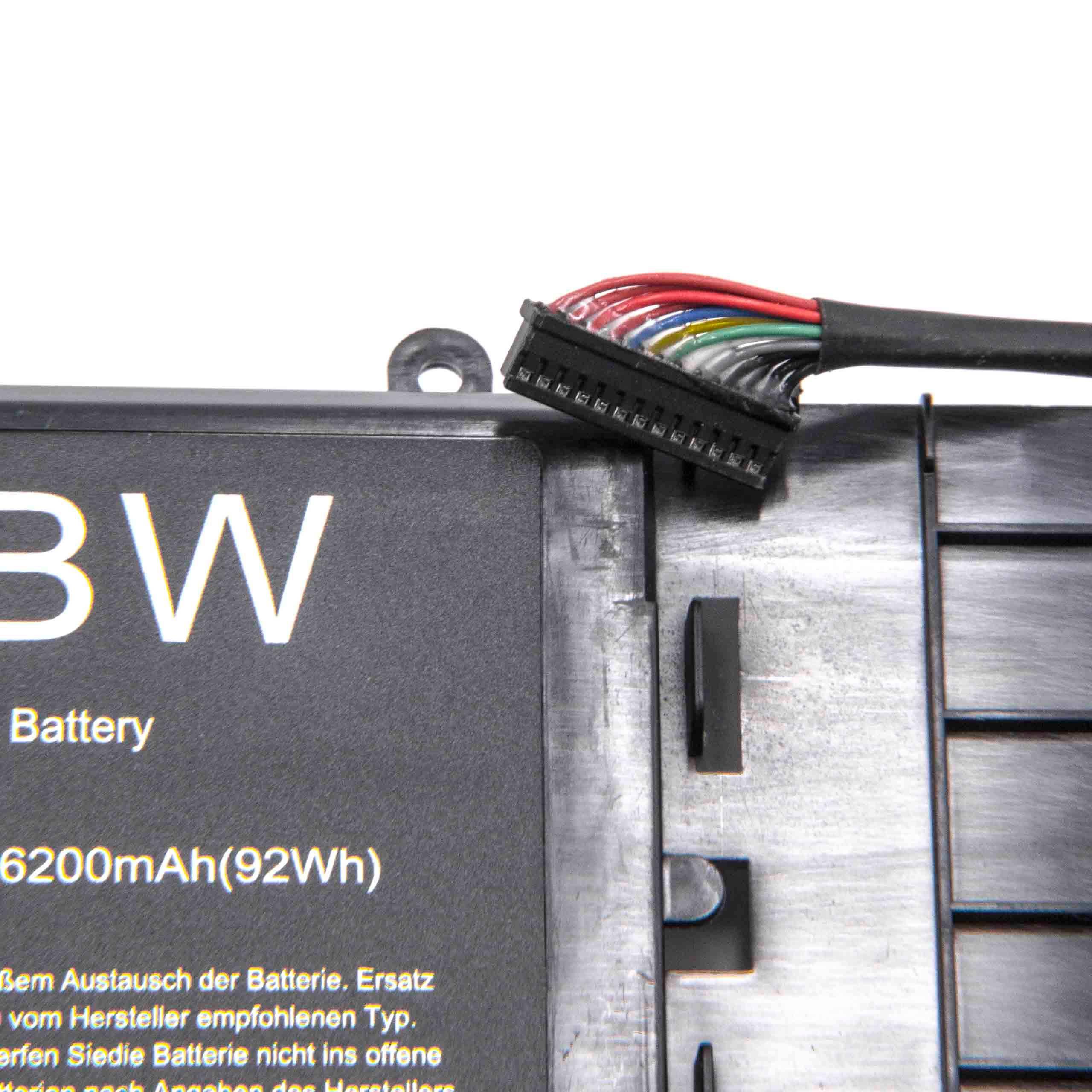 vhbw Akku kompatibel mit Dell Alienware AW17R3-7092SLV, AW17R3-8342SLV Notebook (6200mAh, 14,8V, Li-Ion)