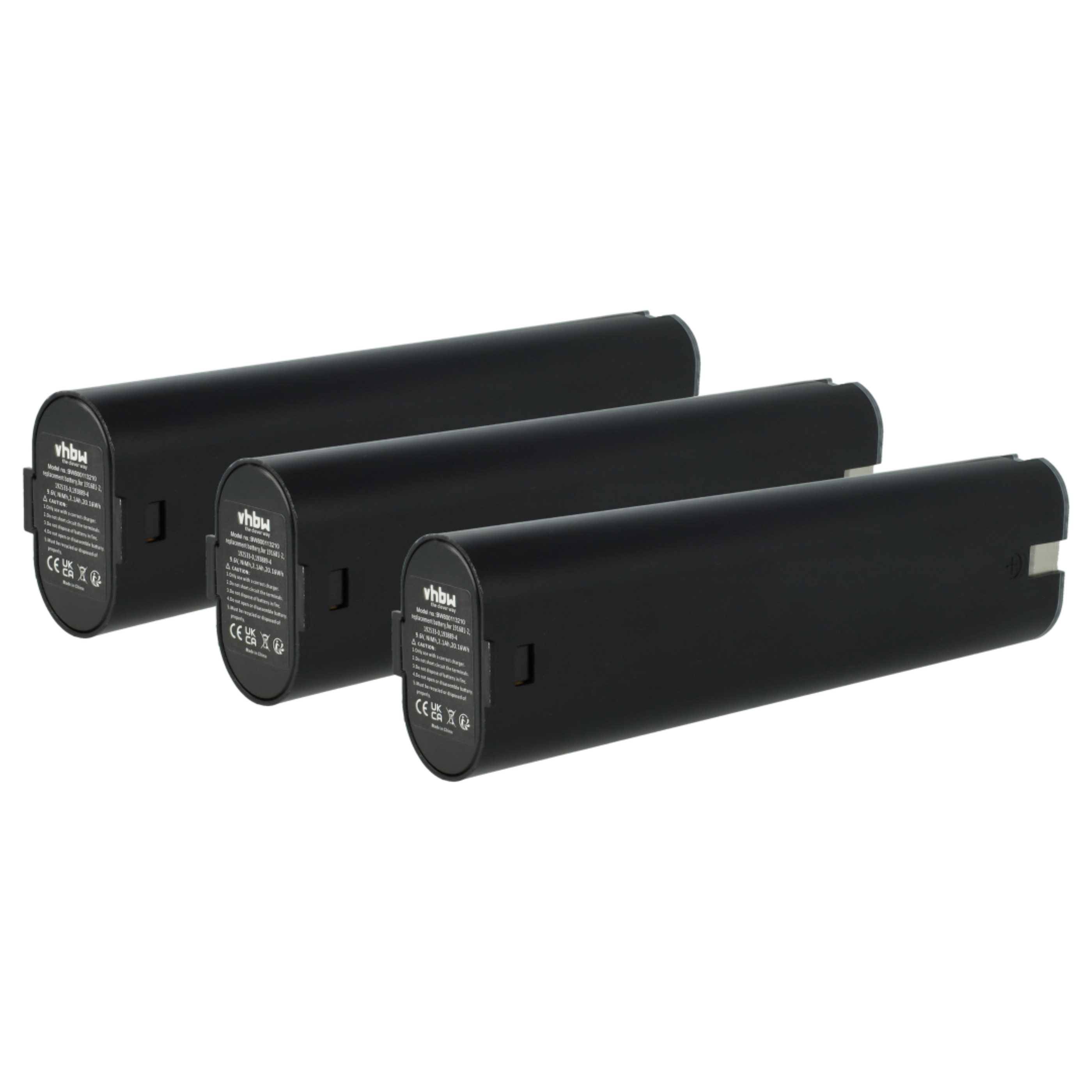 vhbw 3x Akku kompatibel mit Makita DA391DW, DA391DWB, DA391D, DA391DRA, DA391DWD, DA390DW, DA390D Werkzeug (2100 mAh, NiMH, 9,6 V)