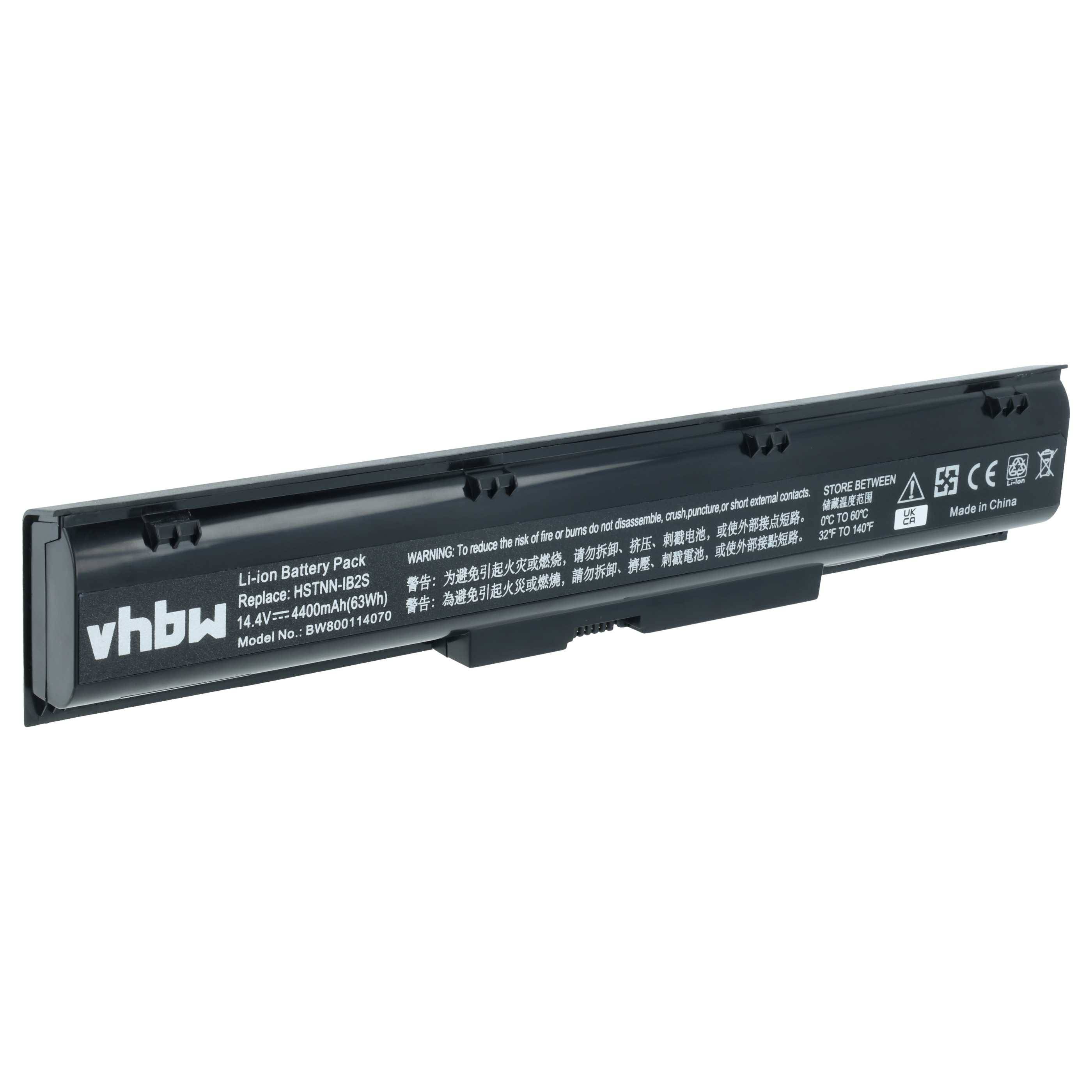vhbw Akku kompatibel mit HP ProBook 4730s, 4740s Notebook (4400 mAh, 14,4 V, Li-Ion) - Ersatz für 633734-141, 633734-151, 633734-421, 633807-001
