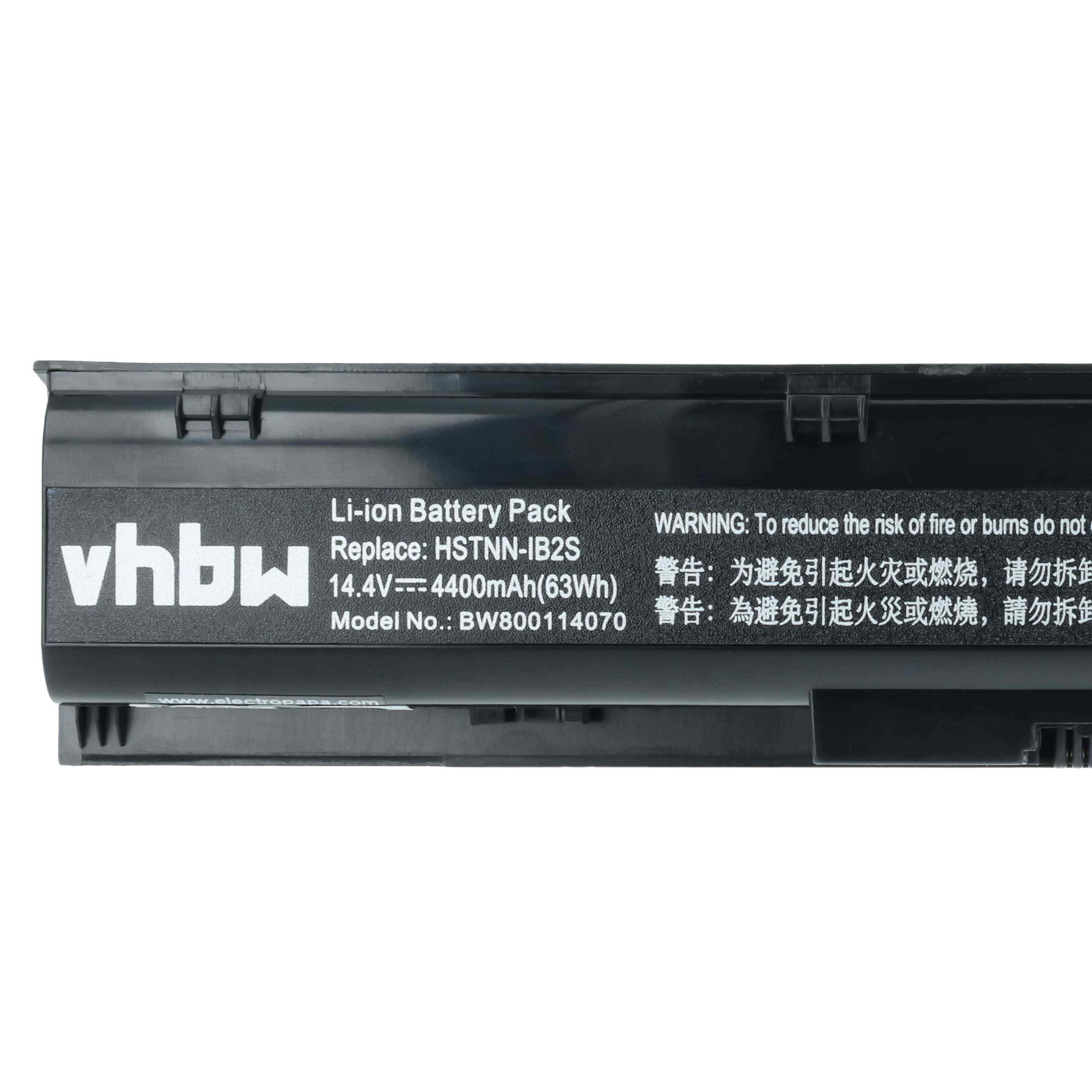 vhbw Akku kompatibel mit HP ProBook 4730s, 4740s Notebook | (4400 mAh, 14,4 V, Li-Ion) - Ersatz für 633734-141, 633734-151, 633734-421, 633807-001