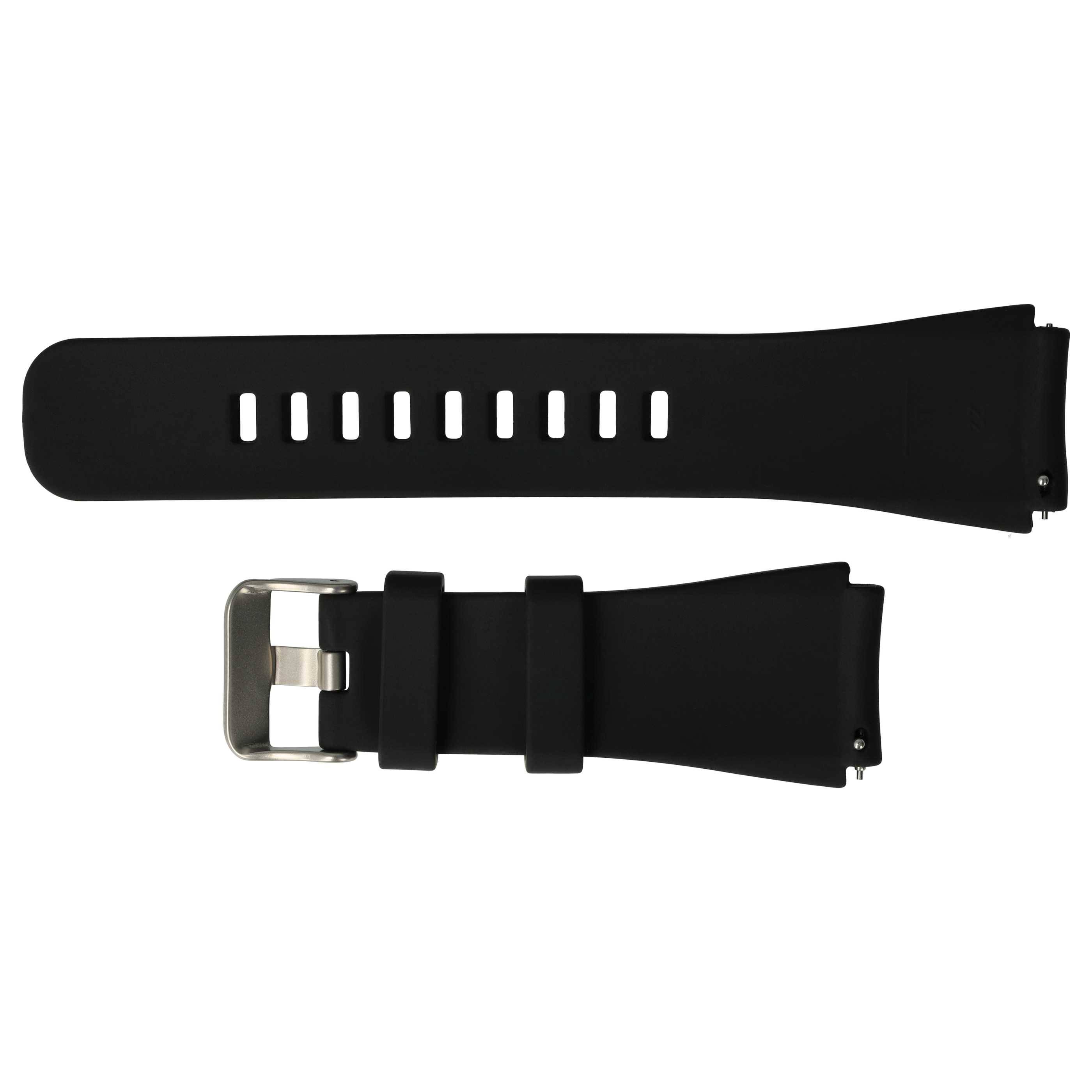 vhbw Ersatz Armband kompatibel mit Samsung Gear S3 Classic SM-R770, S3 SM-R760 Fitnessuhr, Smartwatch - 13cm + 8,3 cm Silikon schwarz