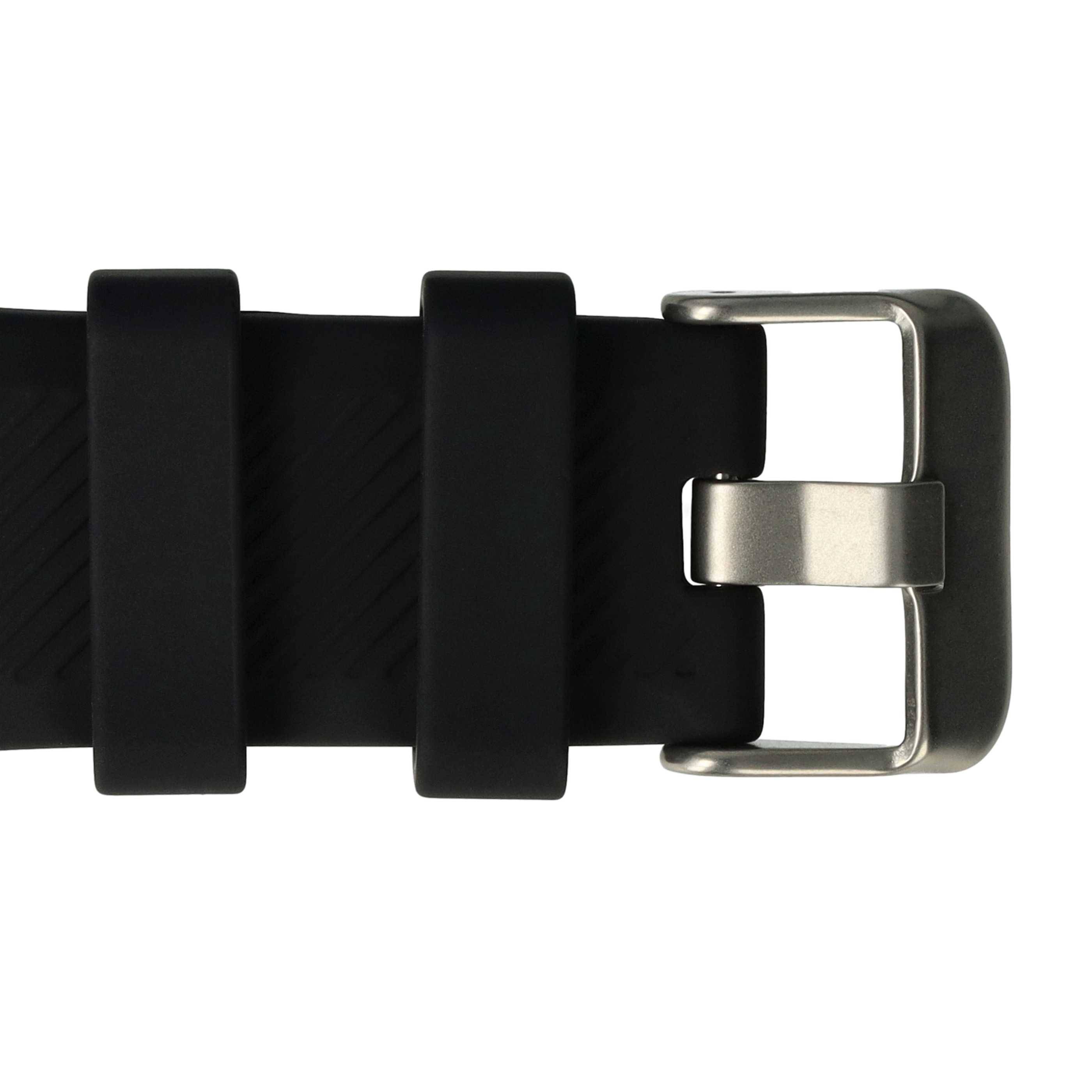 vhbw Ersatz Armband kompatibel mit Samsung Gear S3 Classic SM-R770, S3 SM-R760 Fitnessuhr, Smartwatch - 13cm + 8,3 cm Silikon schwarz