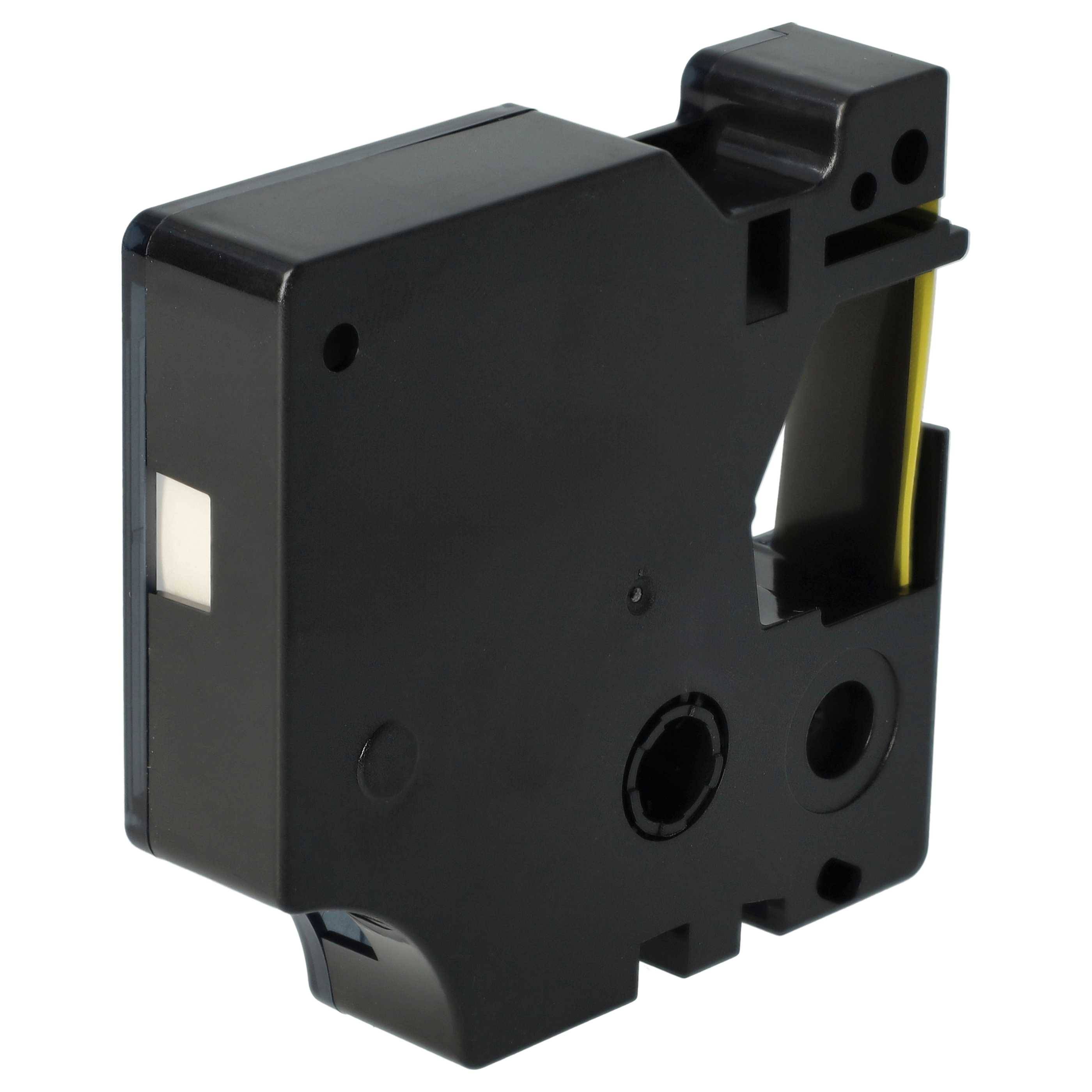 vhbw Schriftband-Kassette kompatibel mit Dymo Rhino 6000, 5000, 5200, 4200, 3000, 1000 Etiketten-Drucker 3,5m x 12mm Schwarz auf Gelb, Nylon