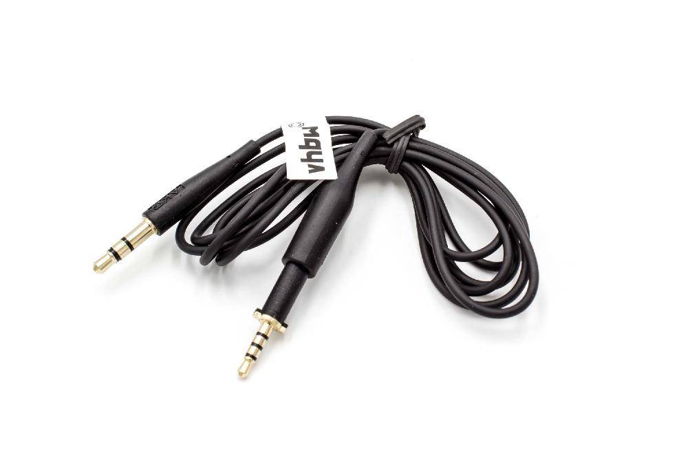 vhbw Audio AUX Kabel kompatibel mit AKG K480, K452, K451, K450, K430, K490, K495, Q460 Kopfhörer - Audiokabel 3,5 mm Klinkenstecker, 110 cm Schwarz