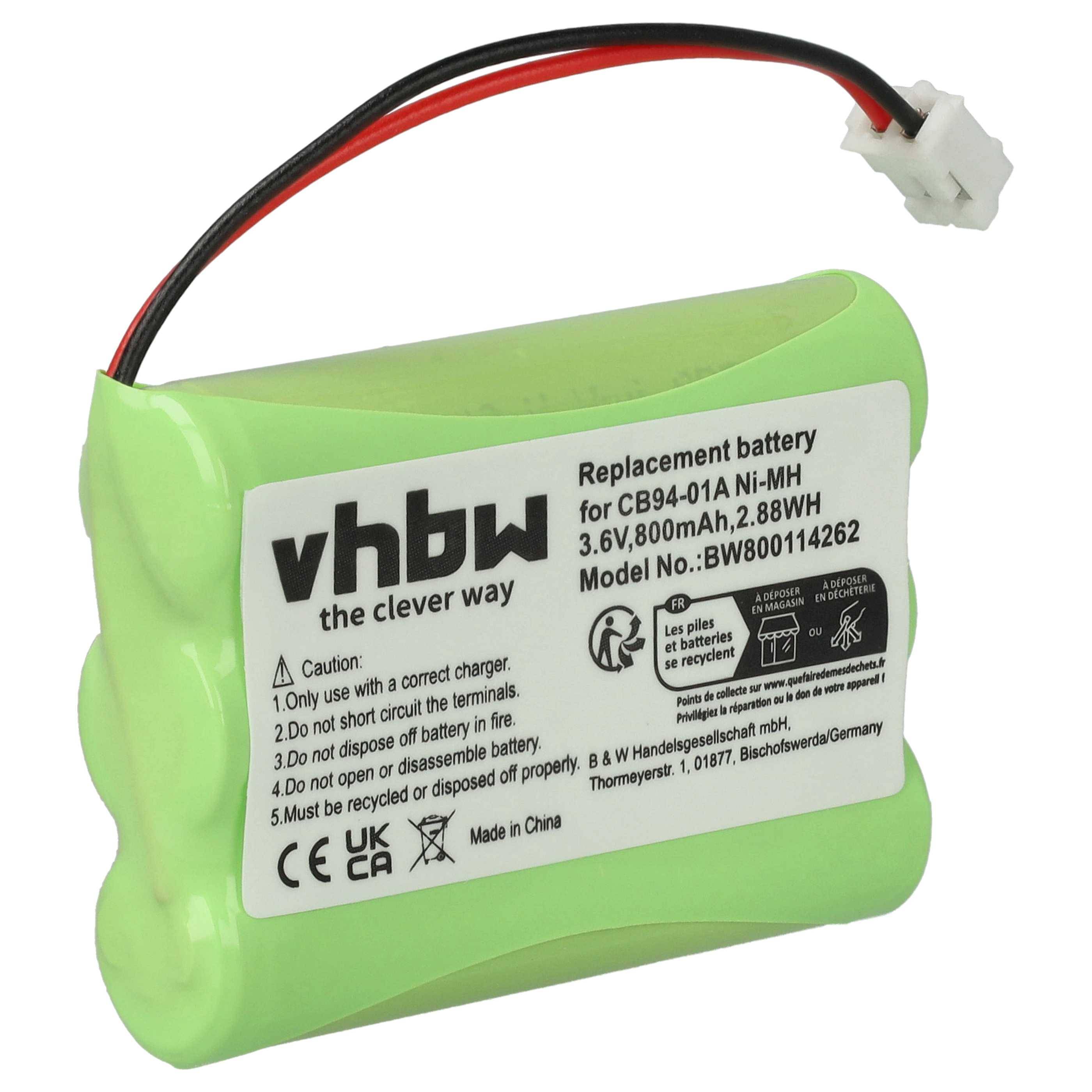 vhbw 1x Akku kompatibel mit Motorola MBP33, MBP18, MBP18PU, MBP26, MBP26PU, MBP27T Babyphone Babytalker (800 mAh, 3,6 V, NiMH)