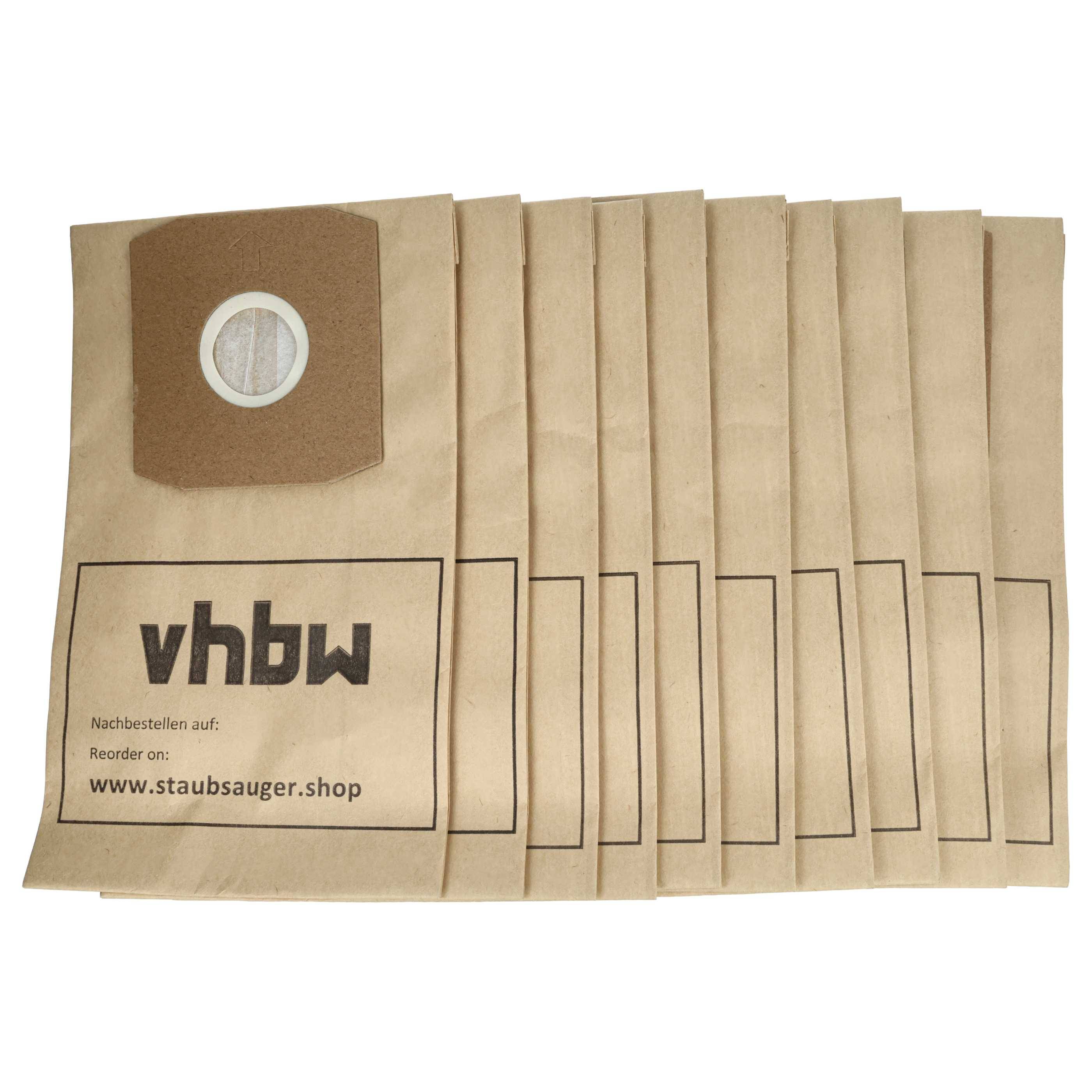 vhbw 10x Staubsaugerbeutel kompatibel mit Daewoo RC-3205 BRA, RC-350, RC-370, RC-3704 Staubsauger - Papier, 27,5cm x 16cm, Sandfarben