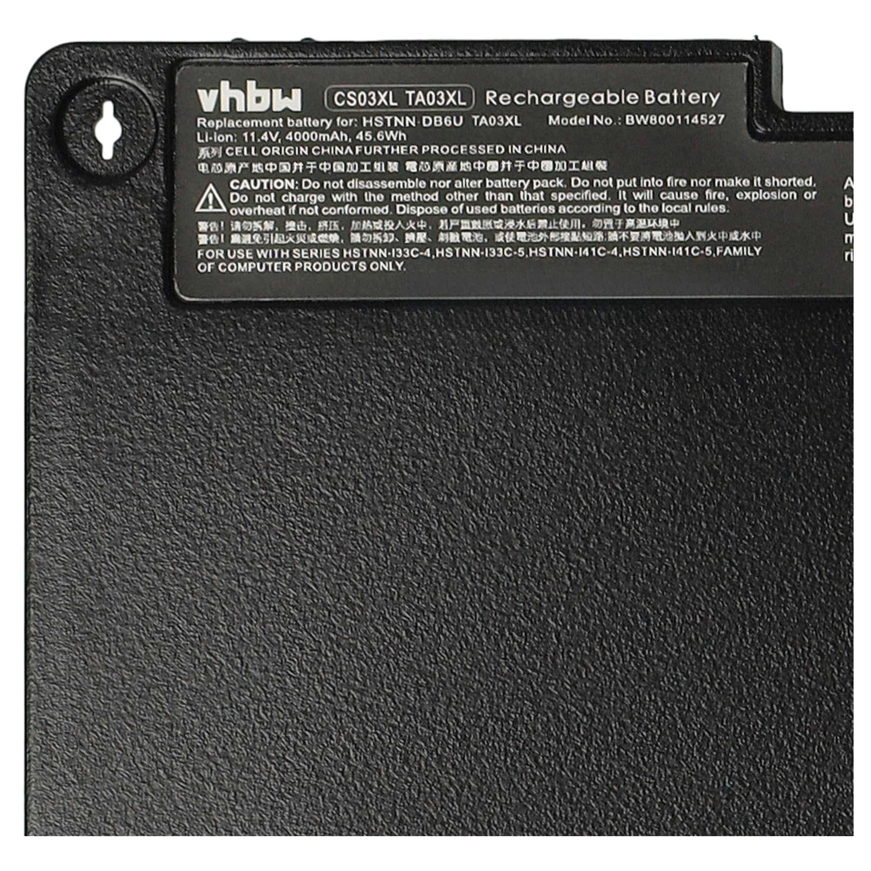 vhbw Akku kompatibel mit HP EliteBook 840 G4Z2V68ET, 840 G4-Z2V68EA, 840 G4Z2V68EA Notebook (4000 mAh, 11,4 V, Li-Polymer)