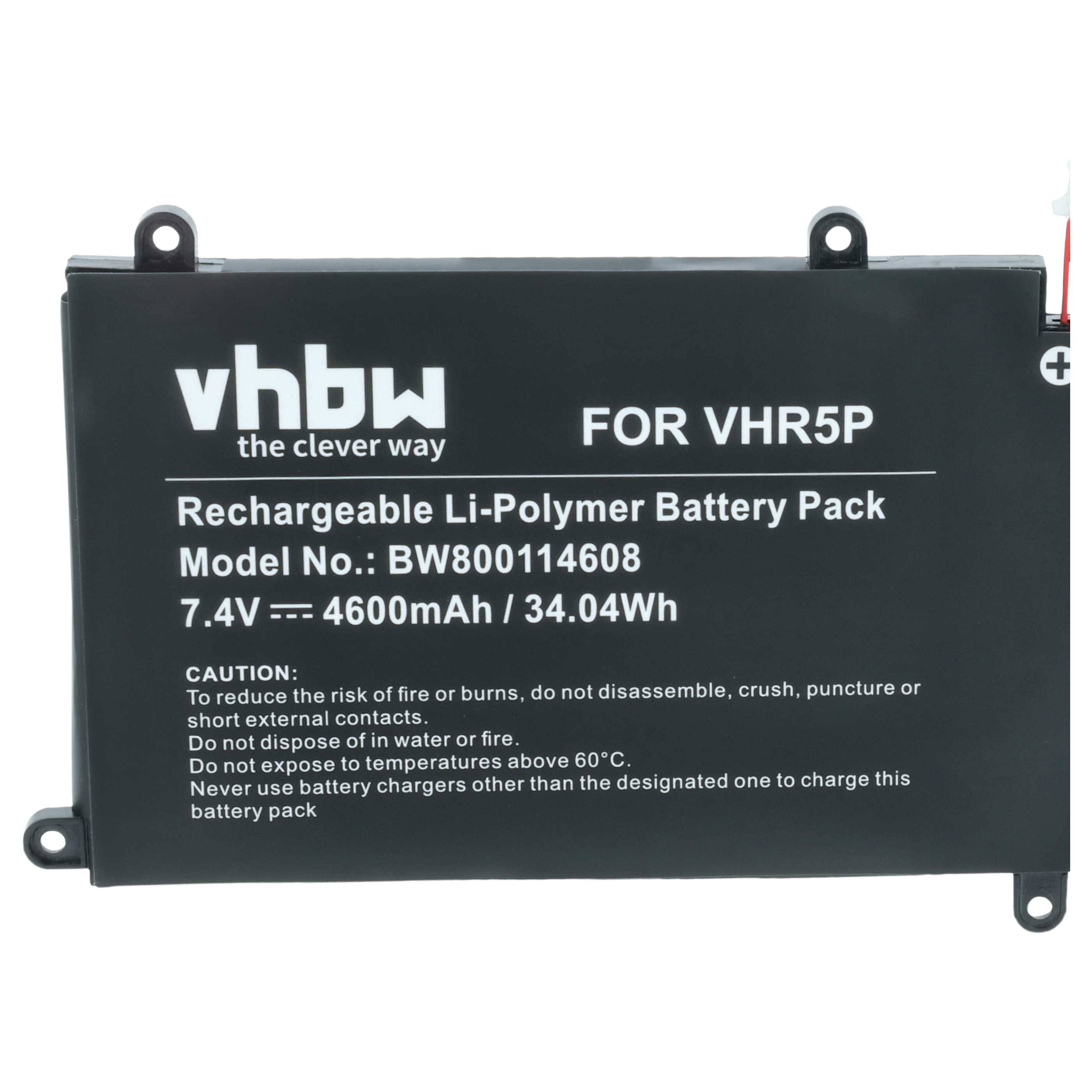 vhbw Akku Ersatz für Dell T04E001, XRHWG, RFH3V, T04E, 0RFH3V, 0VHR5P, VHR5P für Notebook (4600 mAh, 7,4 V, Li-Polymer)