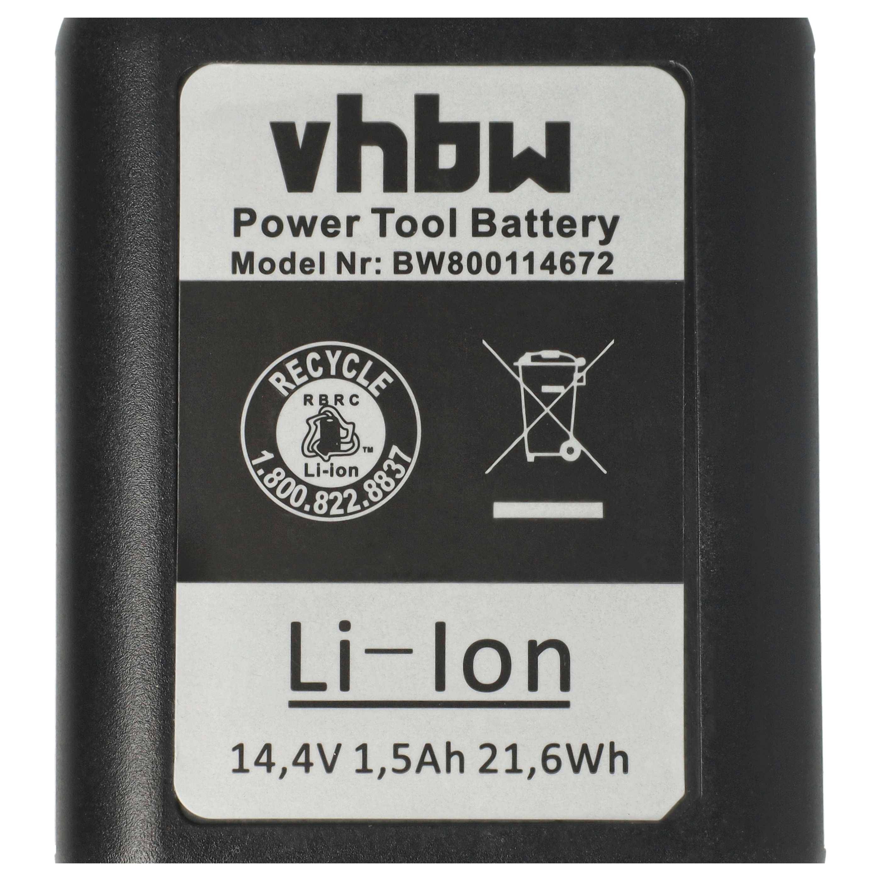 vhbw 3x Akku Ersatz für Gesipa 7251045, 7251049 für Werkzeug, Blindniet-Setzgerät (1500 mAh, Li-Ion, 14,4 V)