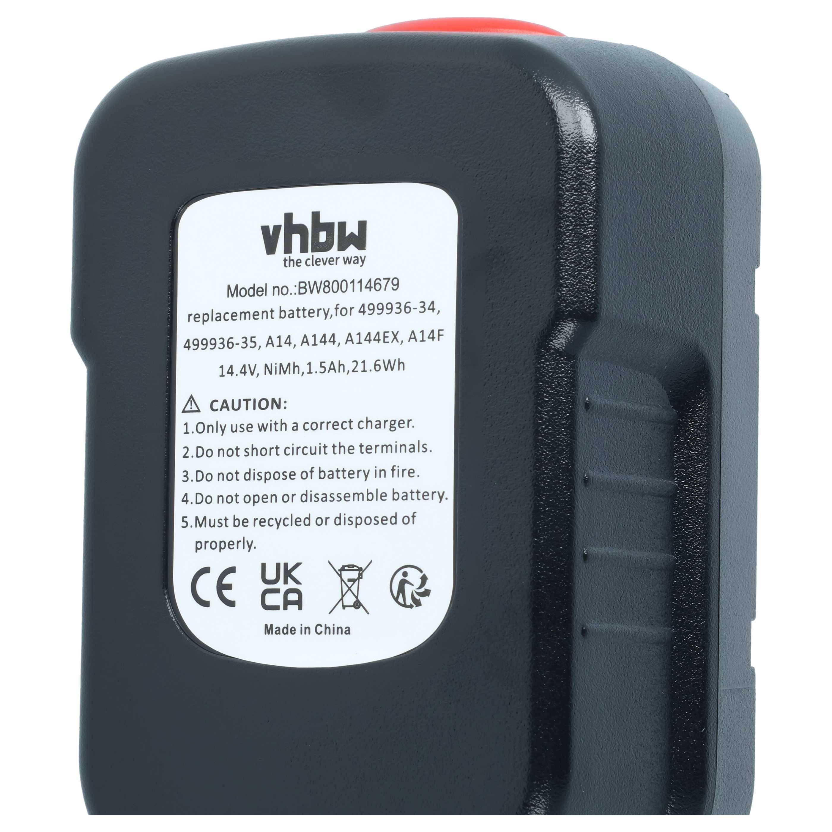 vhbw 3x Akku kompatibel mit Black & Decker KC2002F, KC2002FK, HPS1440, R143F2 Radio, NM14, PS142K Werkzeug (1500 mAh, NiMH, 14,4 V)