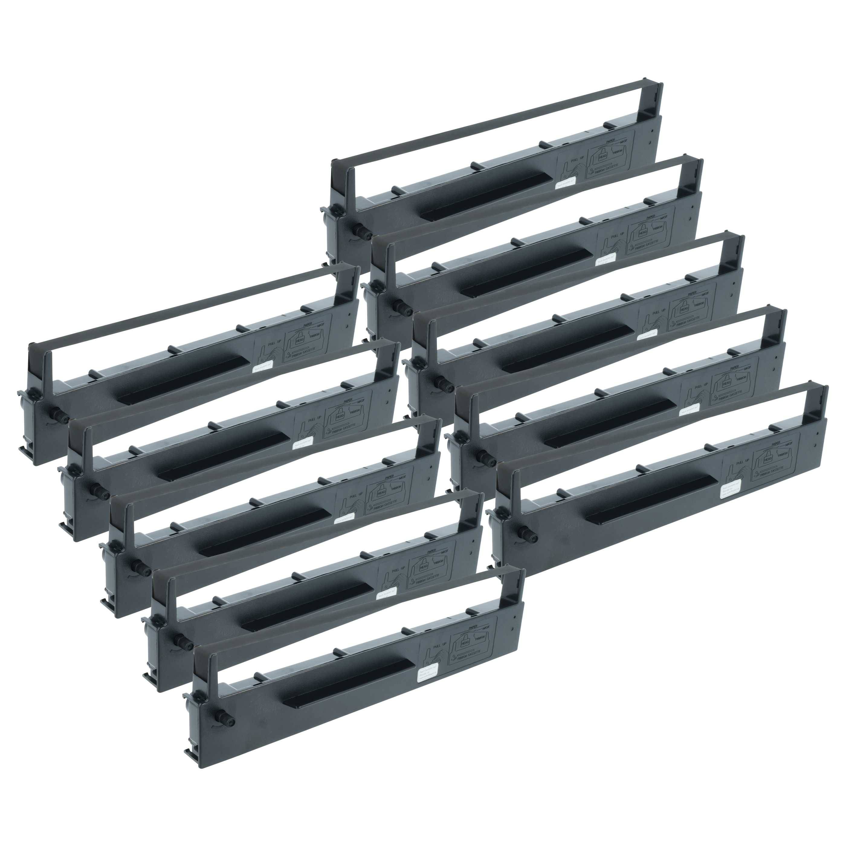 vhbw 10x Farbband Schriftband kompatibel mit Seiko / Seikosha 800 I, 800 AI, 885 AI, 900, 800 A Nadeldrucker, Bondrucker - Schwarz