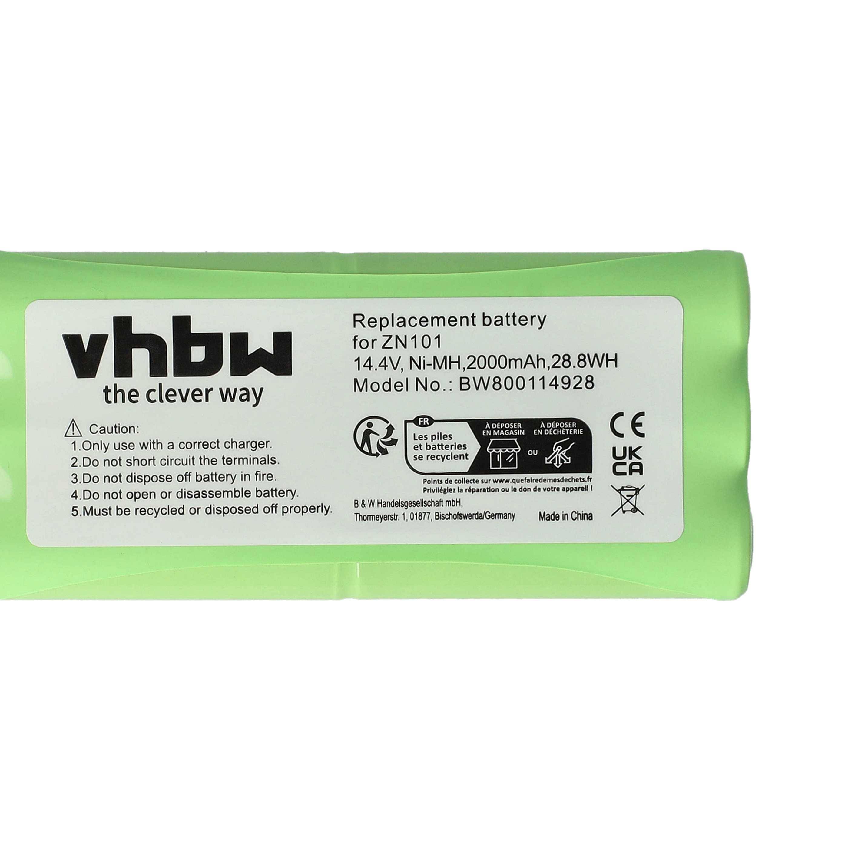 vhbw Akku kompatibel mit Dirt Devil Fusion M611 | Libero, M606, M606-1, M606-2, M606-3, M606-4, M607, M607 Spider Staubsauger (2000 mAh, 14,4