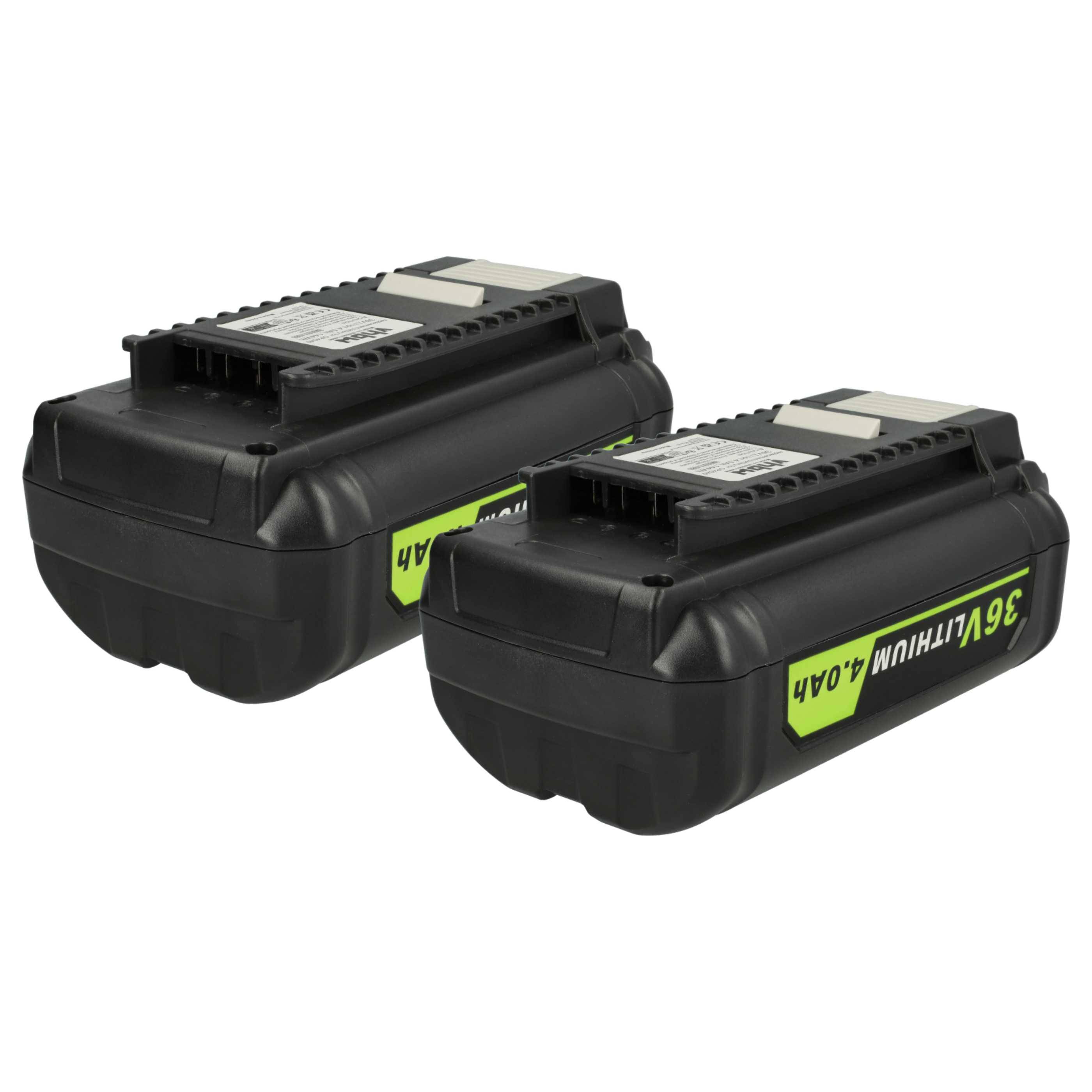 vhbw 2x Akku Ersatz für Ryobi OP40601, OP40602 für Werkzeug (4000 mAh, Li-Ion, 36 V)