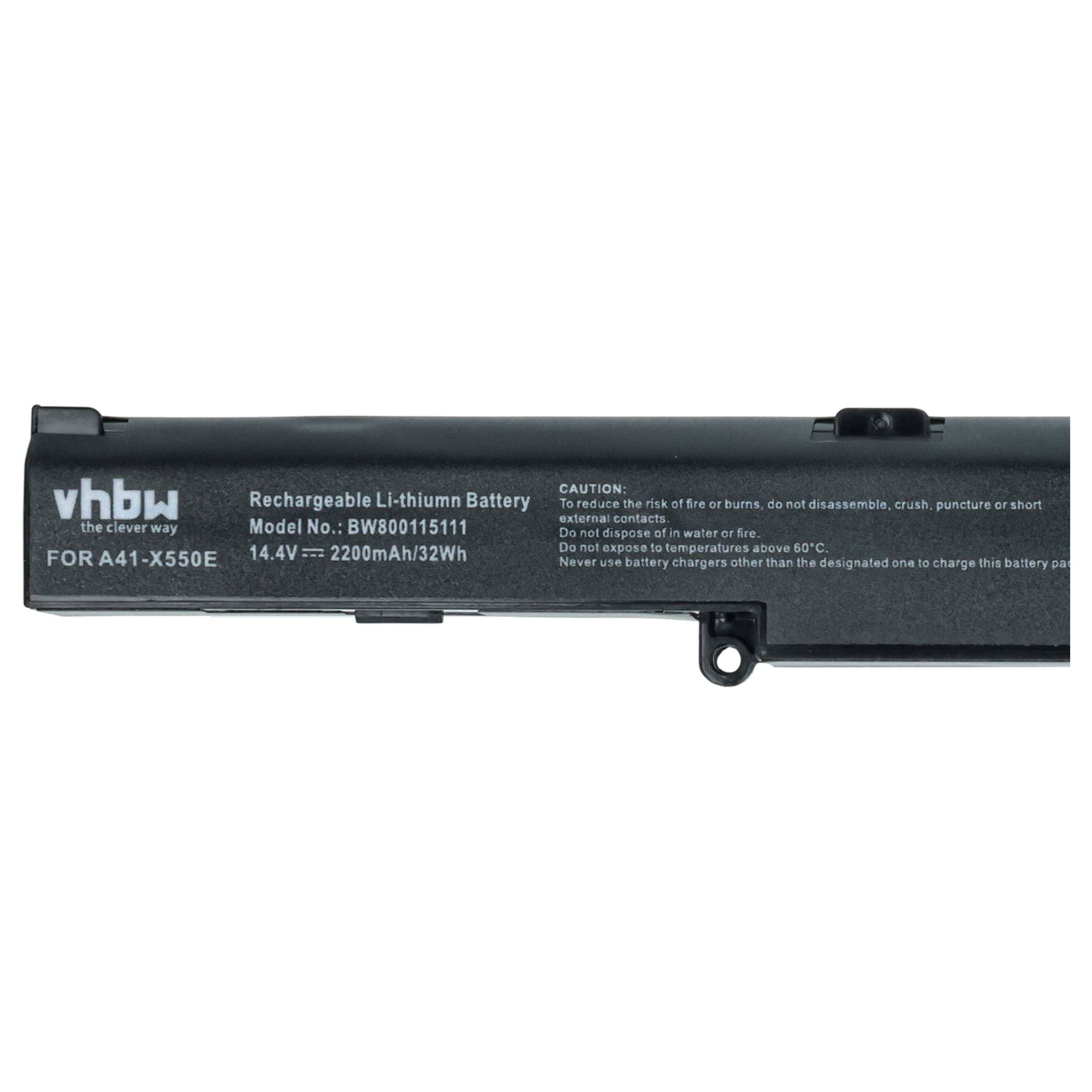 vhbw Akku kompatibel mit Asus F751SJ-TY021T, F751SV-TY012T, K450EP, K450JB-WX012D, K450LD-WX037H Notebook (2200mAh, 14,4V, Li-Ion)