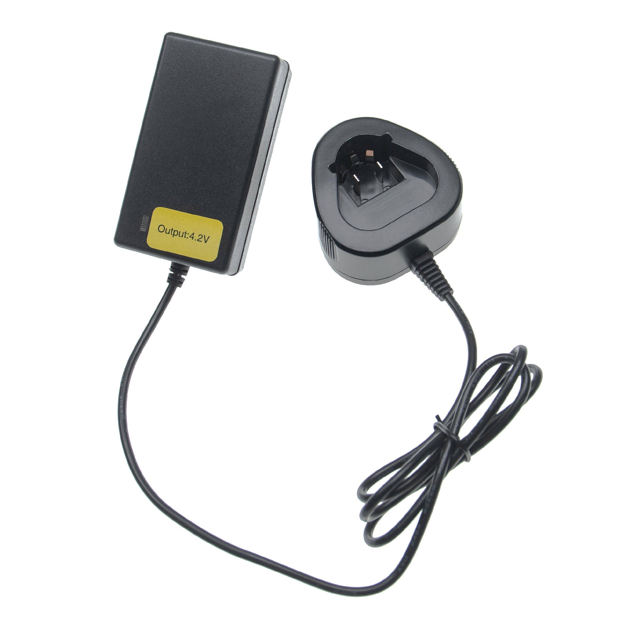 Stromadapter mit UK-Stecker, schwarzes Gehäuse, Ausgang 4,2V.