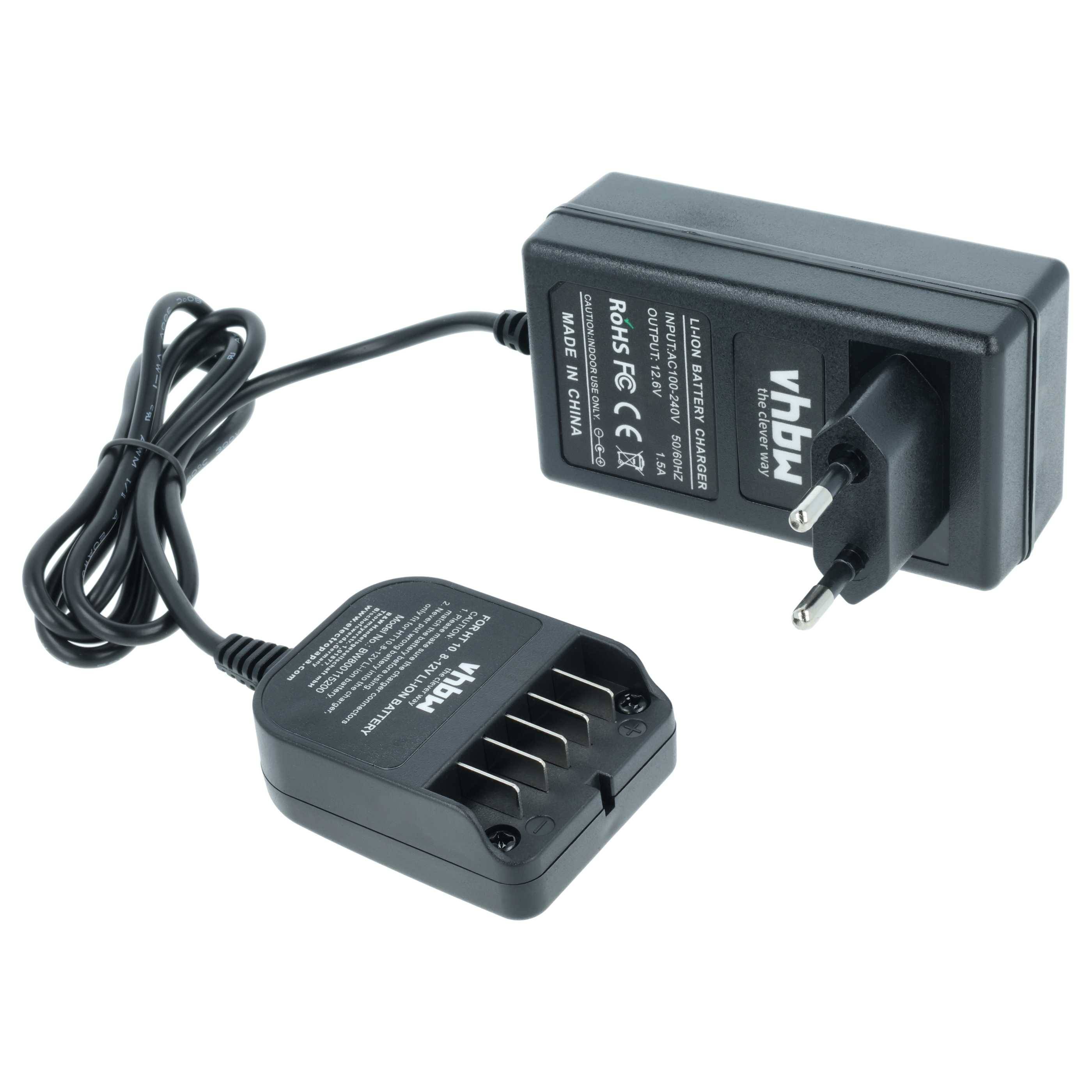 vhbw Ladegerät kompatibel mit Hitachi / HiKOKI FCH 10DL, FCR10DL, FCR 10DL, FDB10DFL, FDB10DL, FDB 10DL, FDS10DFL, FWH10DCL Werkzeug Akkus