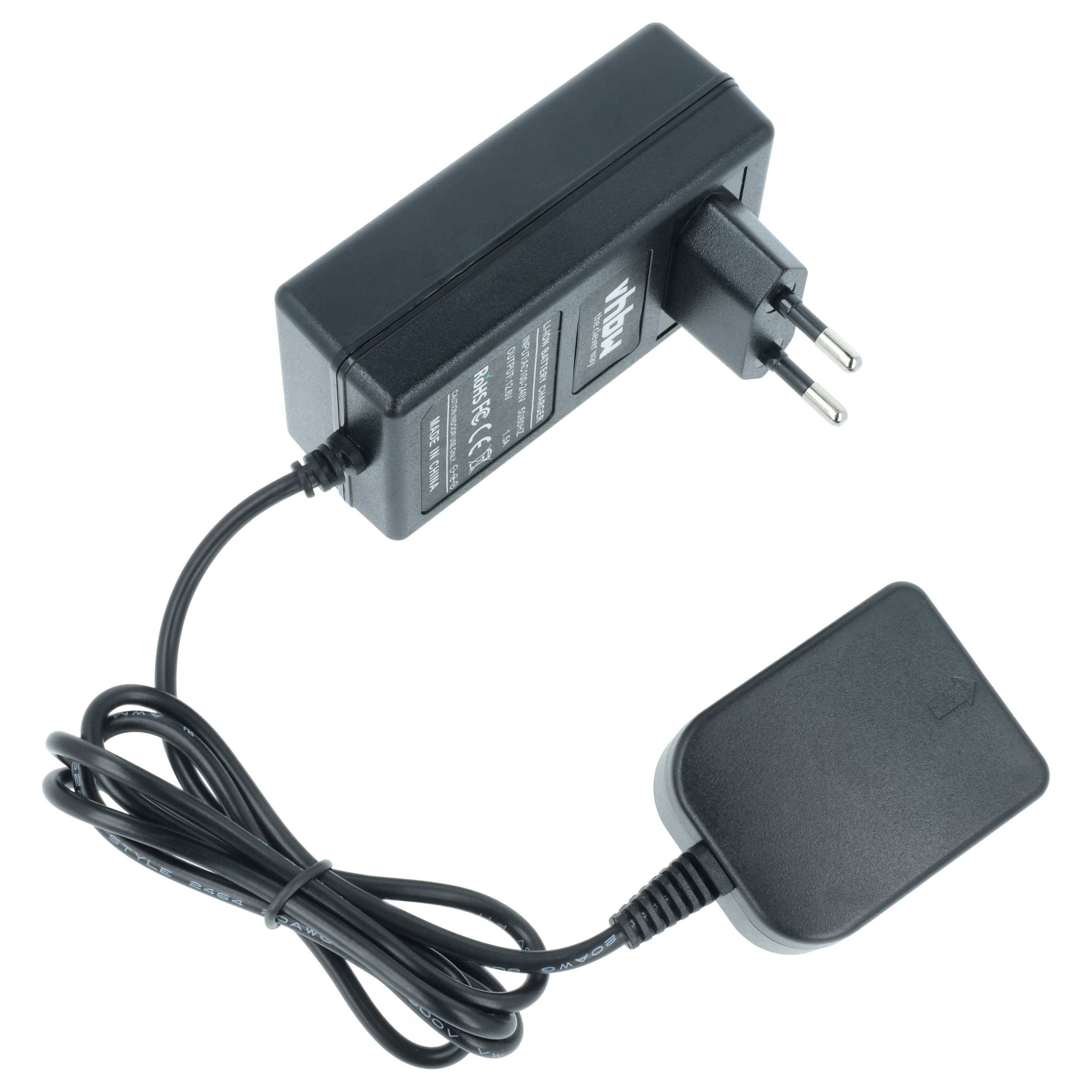 vhbw Ladegerät kompatibel mit Hitachi / HiKOKI UR 10, UR 10DL, WH10DCL, WH 10DCL, WH10DFL, WH10DFL2, WH 10DL Werkzeug Akkus