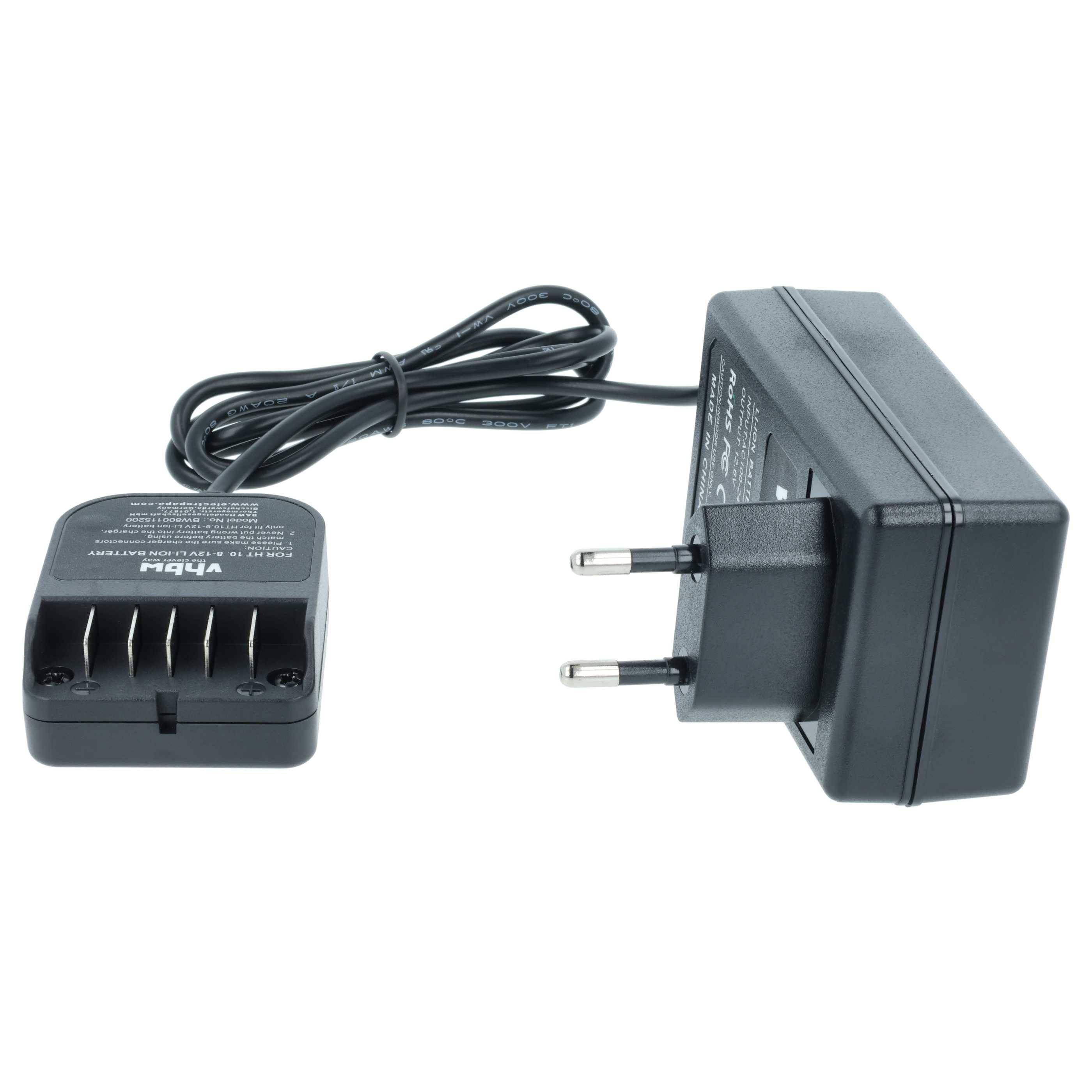 vhbw Ladegerät kompatibel mit Hitachi / HiKOKI UR 10, UR 10DL, WH10DCL, WH 10DCL, WH10DFL, WH10DFL2, WH 10DL Werkzeug Akkus