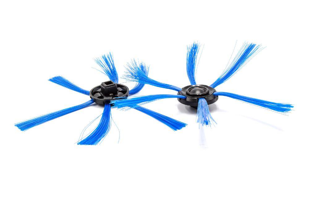 vhbw 2x Seitenbürste kompatibel mit Philips Smartpro FC8820, FC8812 Saugroboter - Reinigungsbürsten Set, schwarz / blau
