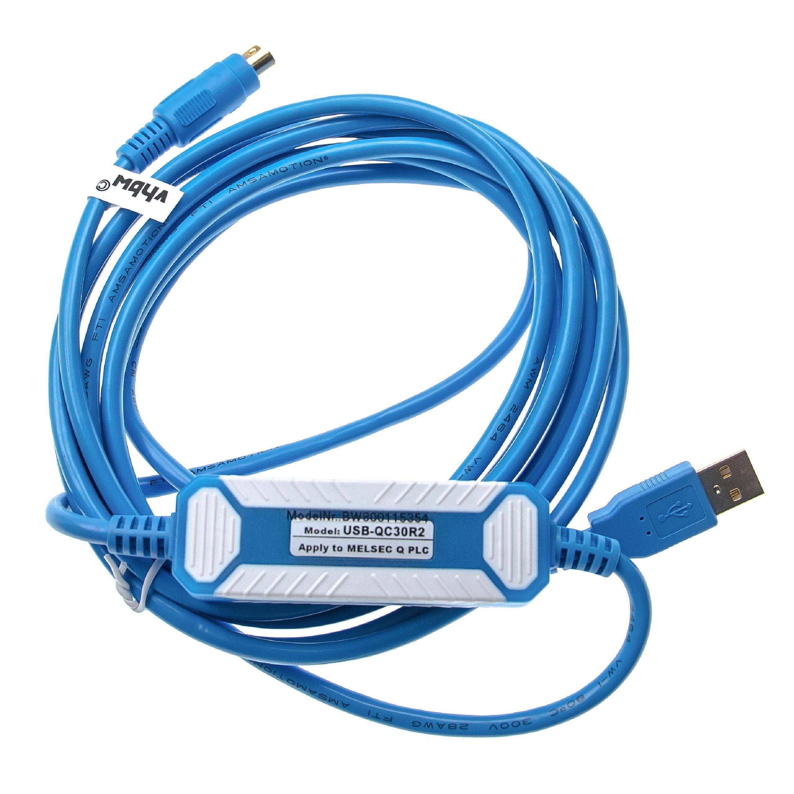vhbw Programmierkabel USB-Kabel kompatibel mit Mitsubishi Melsec Q-Serie, QC30R2