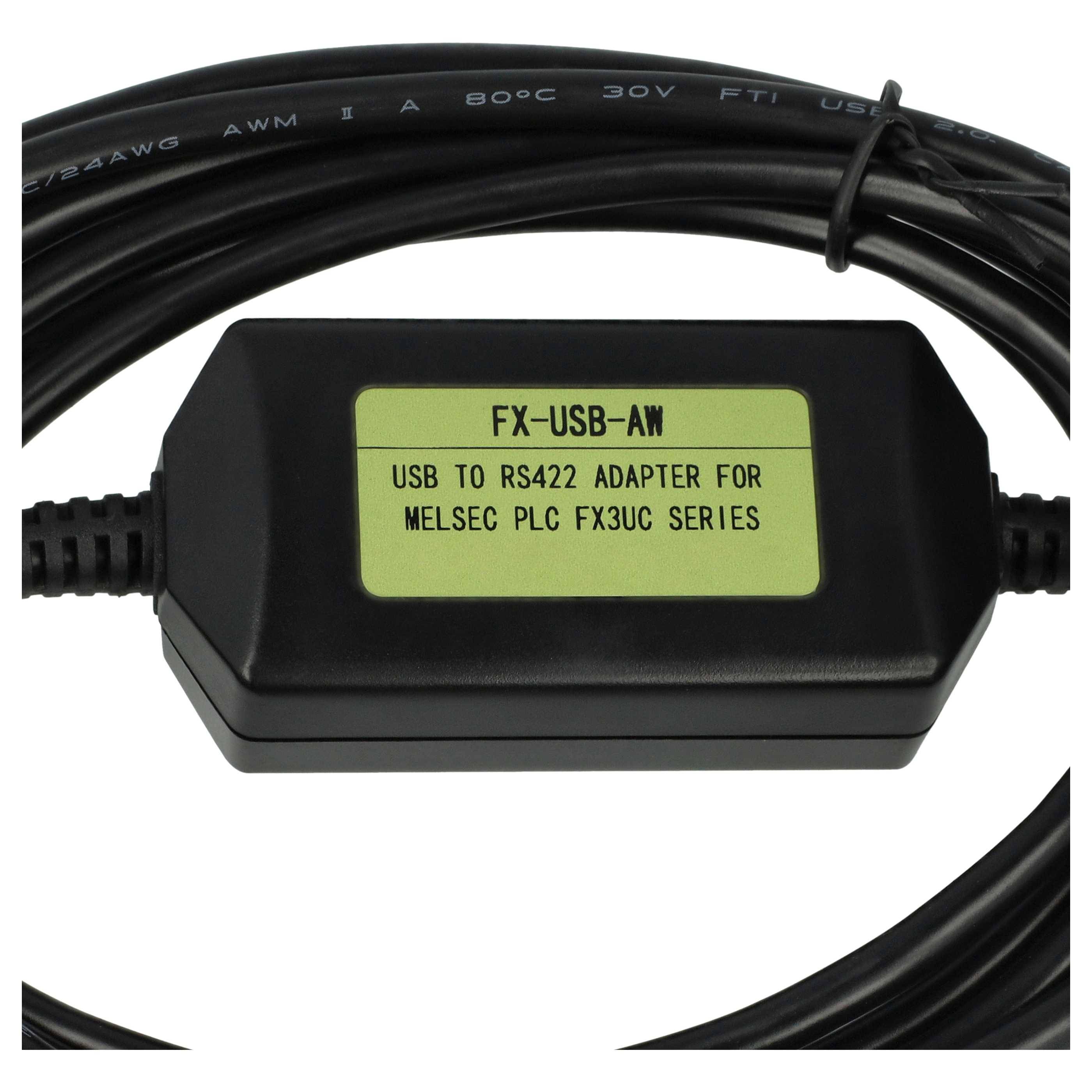 vhbw USB Programmierkabel kompatibel mit Mitsubishi MELSEC FX3U, FX-Serie Funkgerät, blau