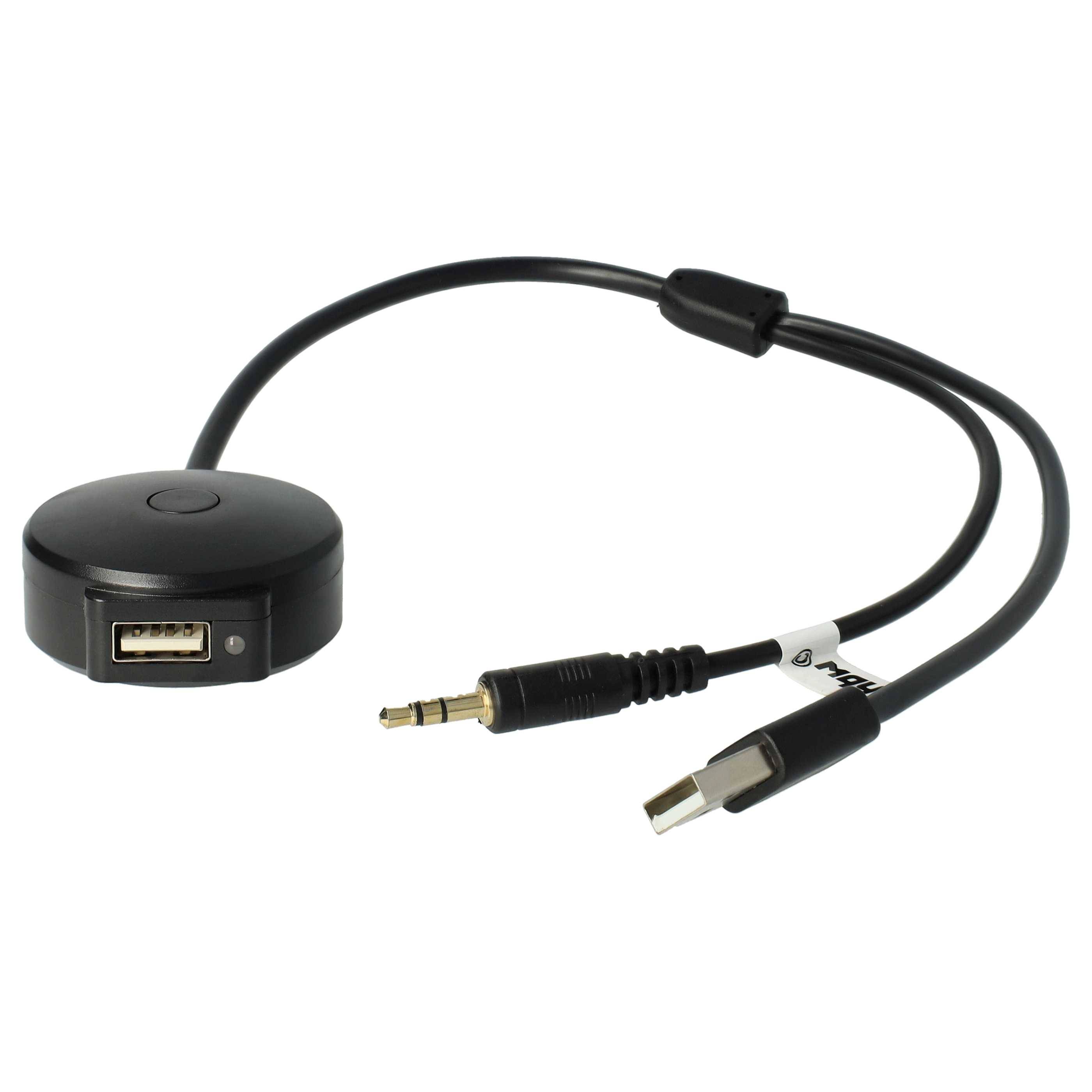 vhbw AUX Kabel KFZ Radio kompatibel mit BMW ab Bj. 11/2008 Series 7 | Auto Autoradio - USB, Bluetooth, 30 cm