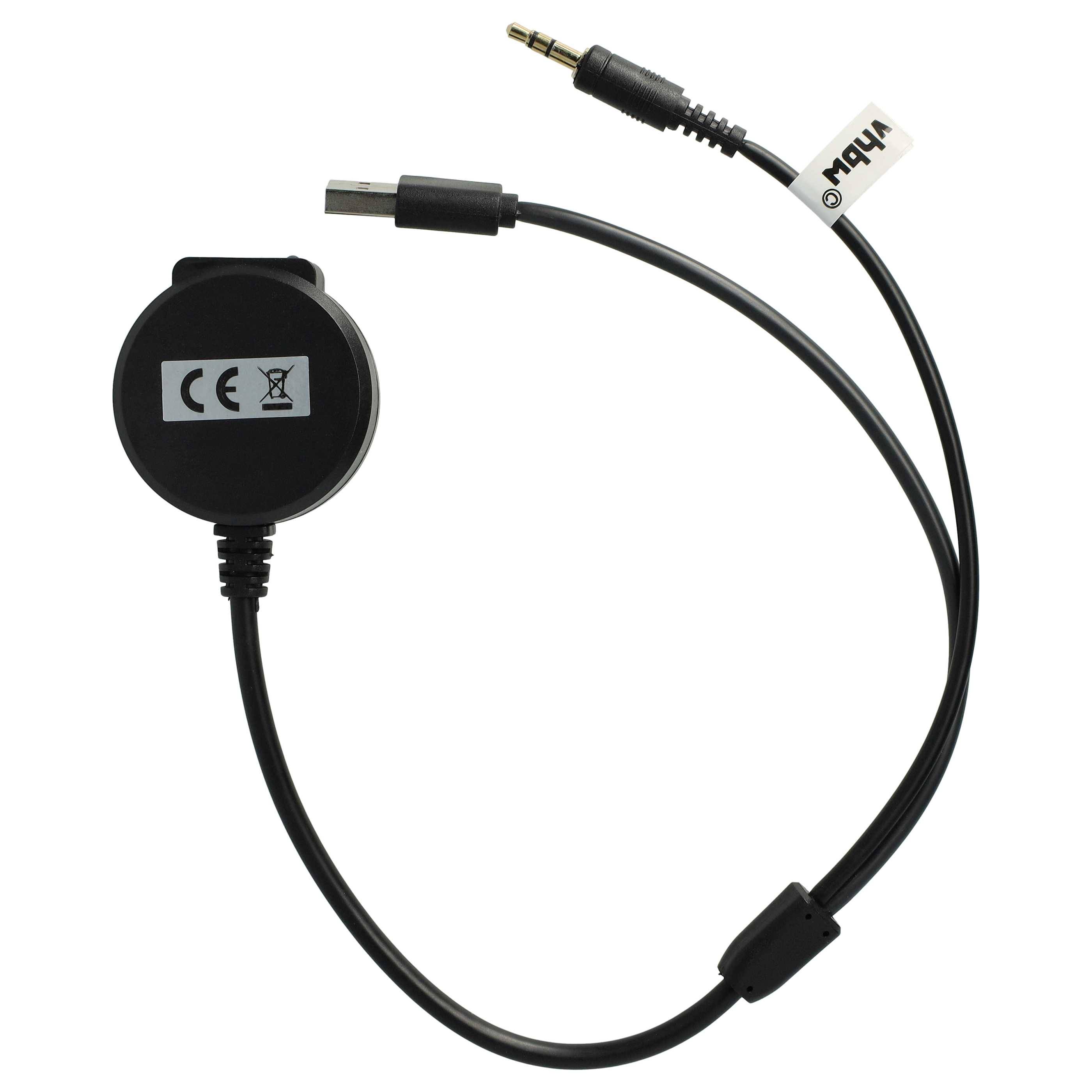 vhbw AUX Kabel KFZ Radio kompatibel mit BMW ab Bj. 11/2008 Series 7 | Auto Autoradio - USB, Bluetooth, 30 cm